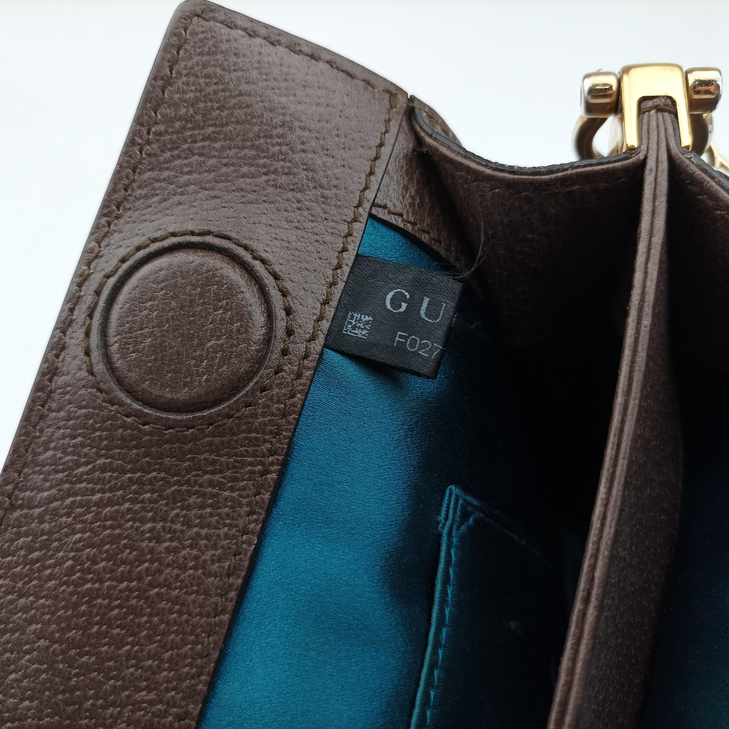 Pre-owned Gucci Ophidia Brown×Red×Green PVC coated canvas×leather 503877 shoulderbag | stylenewstar