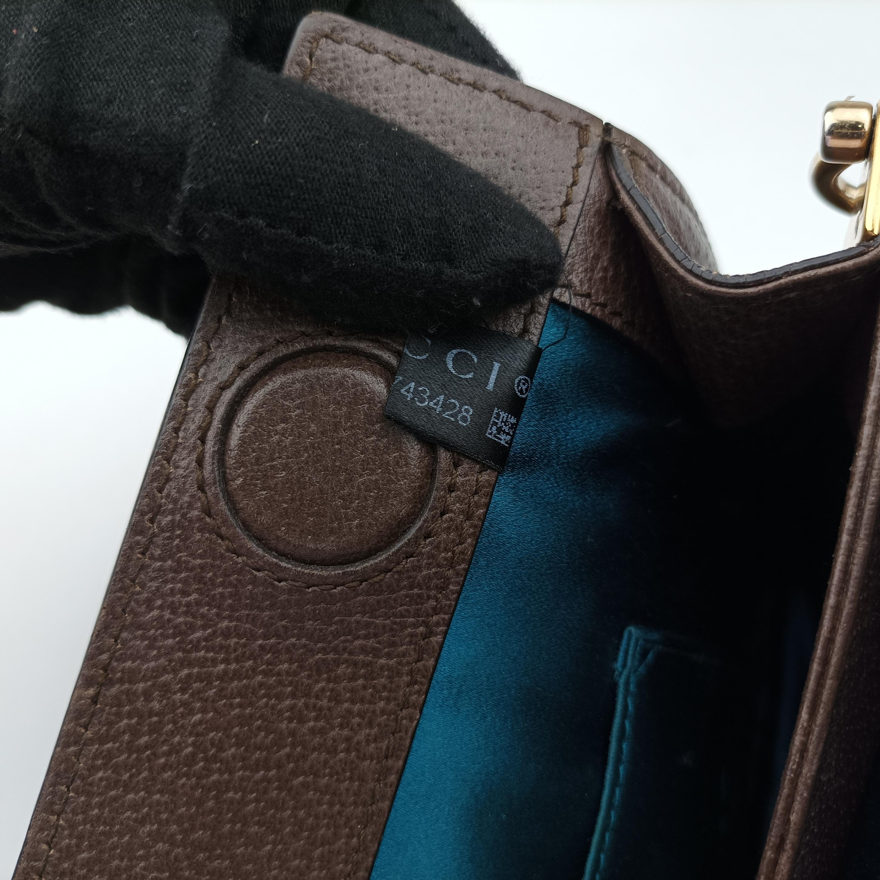 Pre-owned Gucci Ophidia Brown×Red×Green PVC coated canvas×leather 503877 shoulderbag | stylenewstar