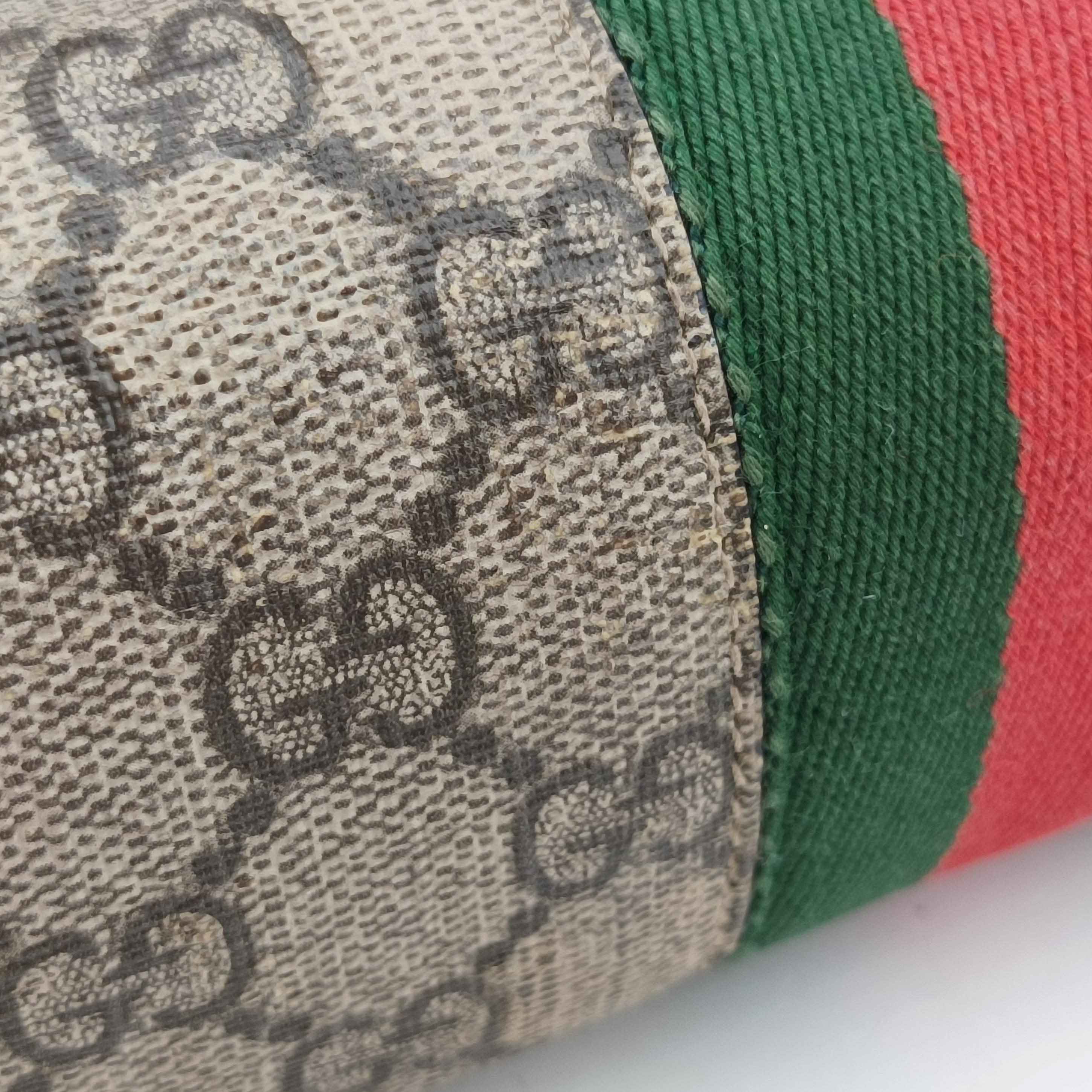 Pre-owned Gucci Ophidia Brown×Red×Green PVC coated canvas×leather 503877 shoulderbag | stylenewstar