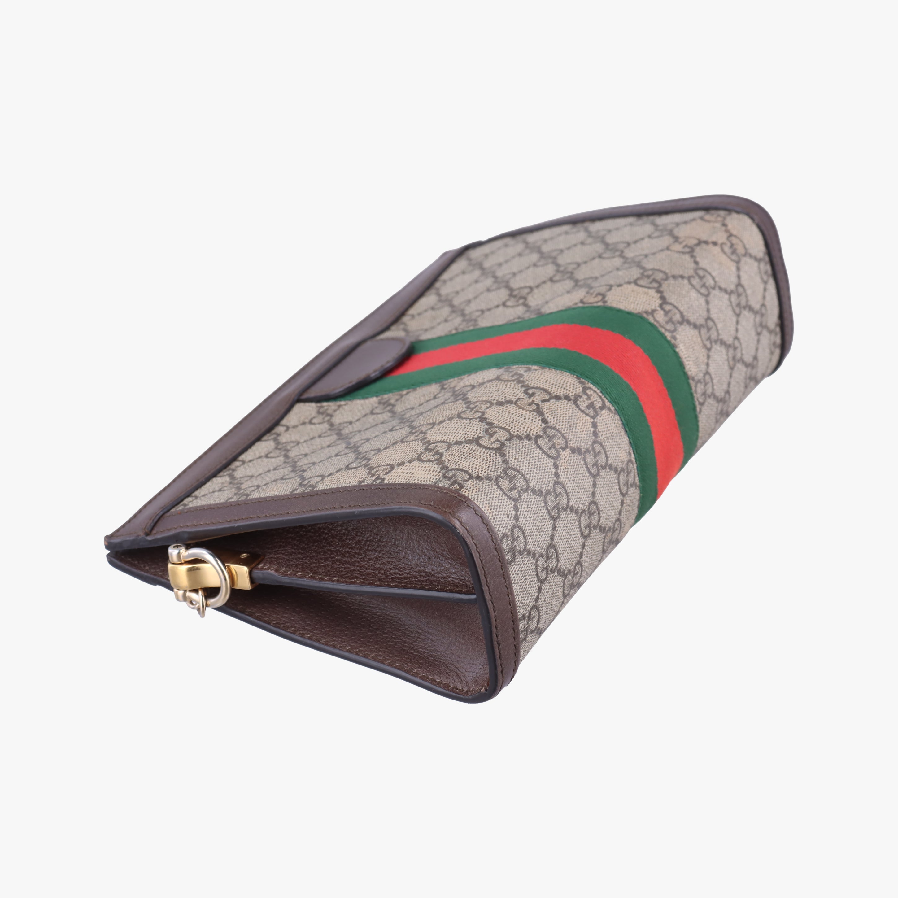 Pre-owned Gucci Ophidia Brown×Red×Green PVC coated canvas×leather 503877 shoulderbag | stylenewstar