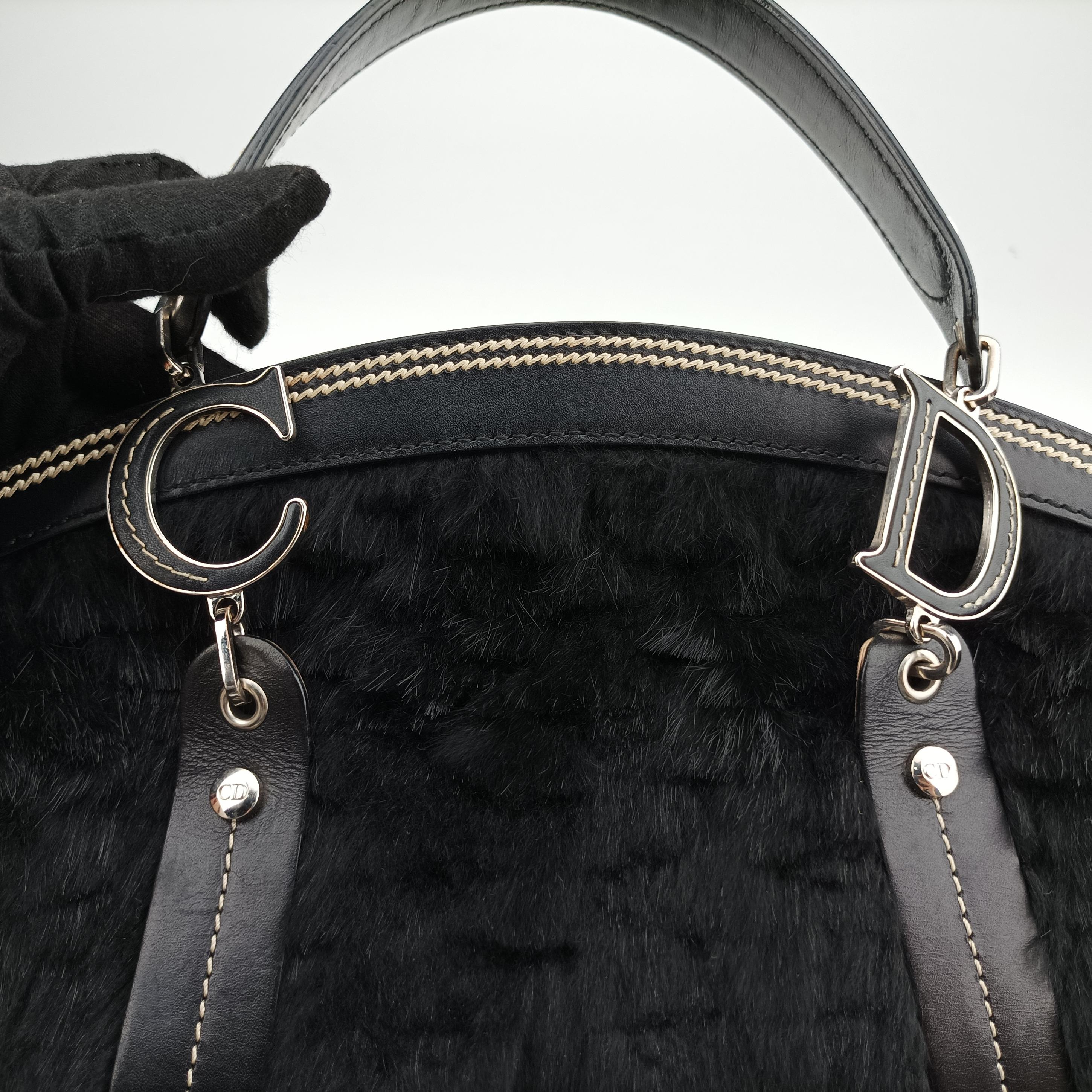 Pre-owned Christian Dior Diorissimo Black mink fur  handbag | stylenewstar
