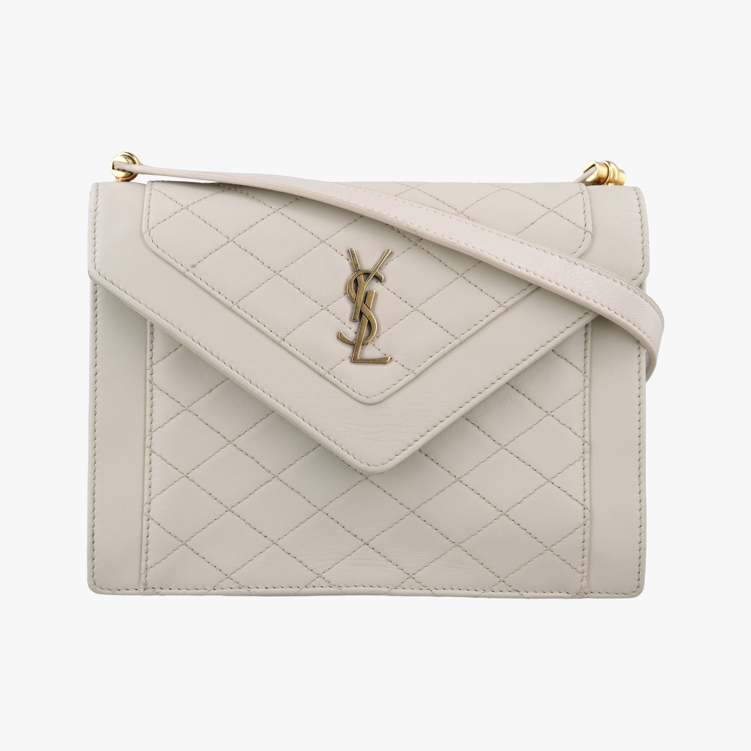 Pre-owned Yves Saint Laurent Gaby White Leather 685574 shoulderbag | stylenewstar