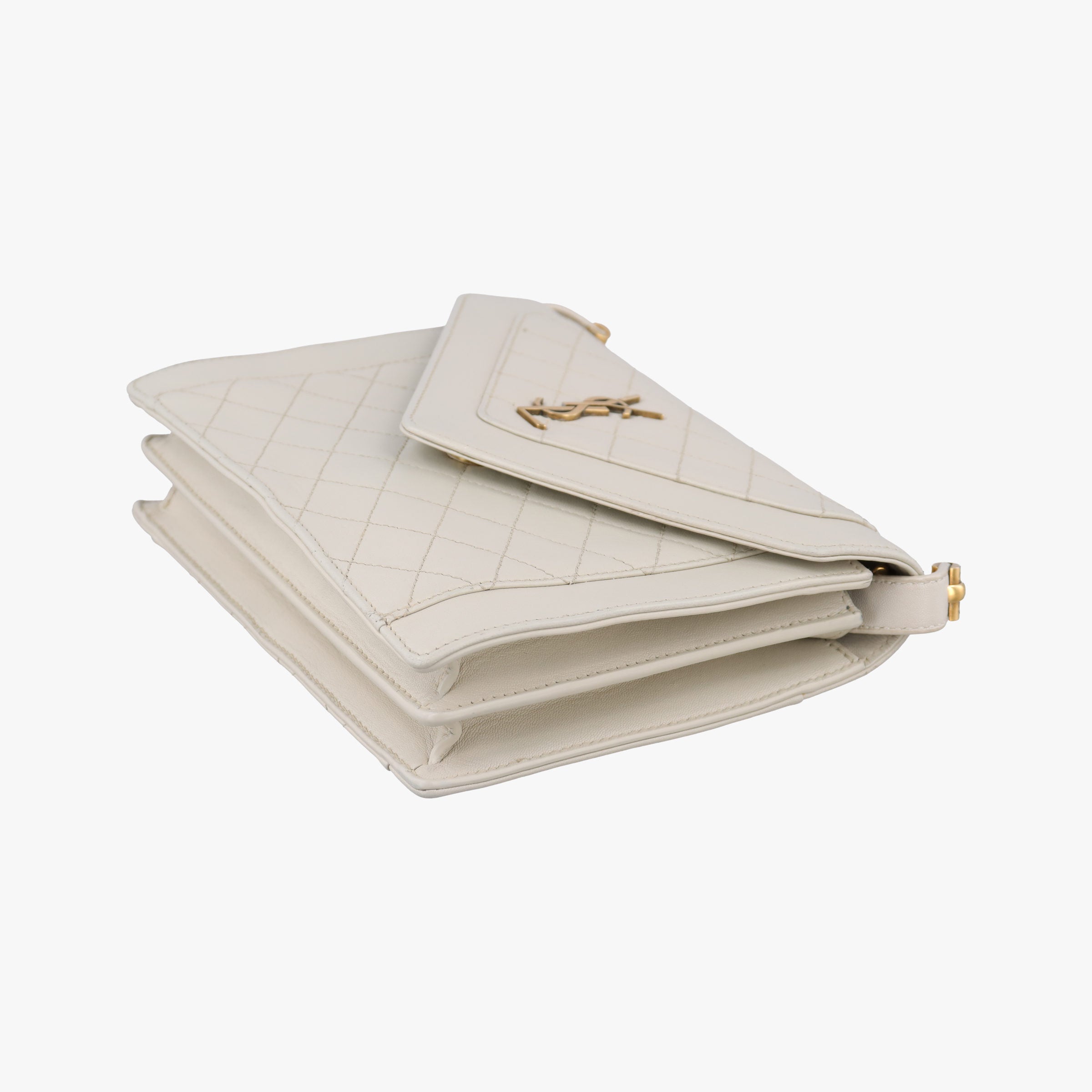 Pre-owned Yves Saint Laurent Gaby White Leather 685574 shoulderbag | stylenewstar