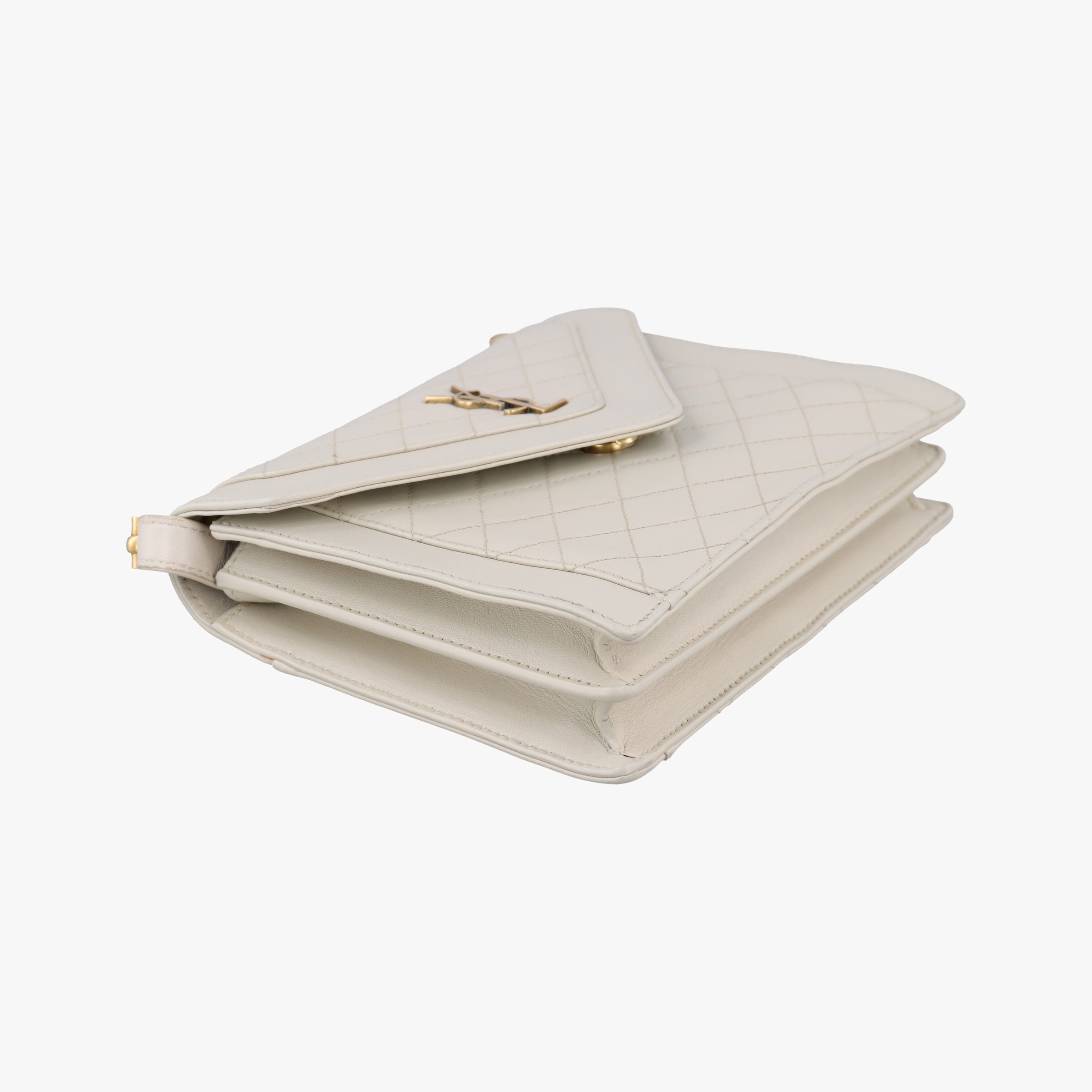Pre-owned Yves Saint Laurent Gaby White Leather 685574 shoulderbag | stylenewstar