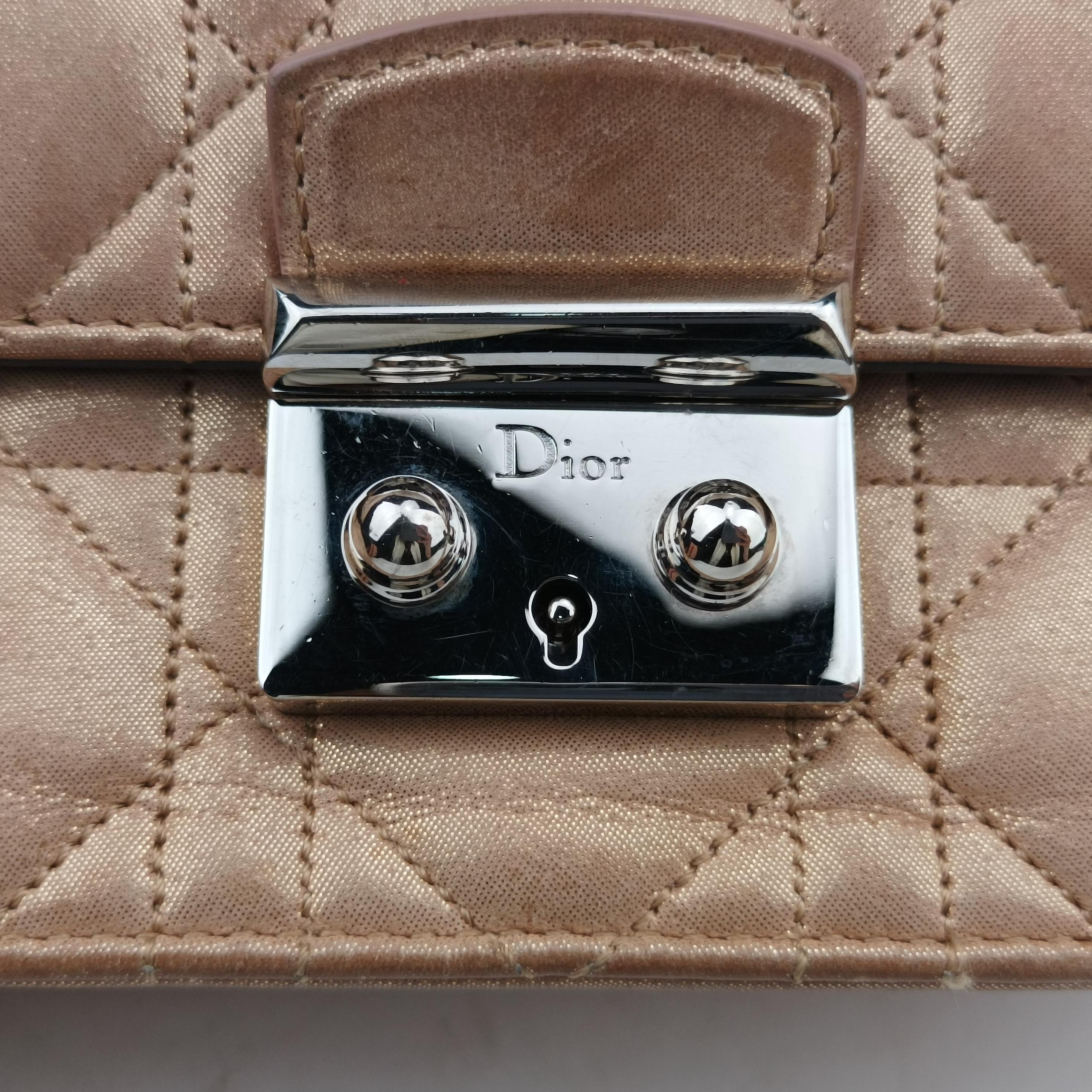 Pre-owned Christian Dior Miss Dior Golden Leather  shoulderbag | stylenewstar