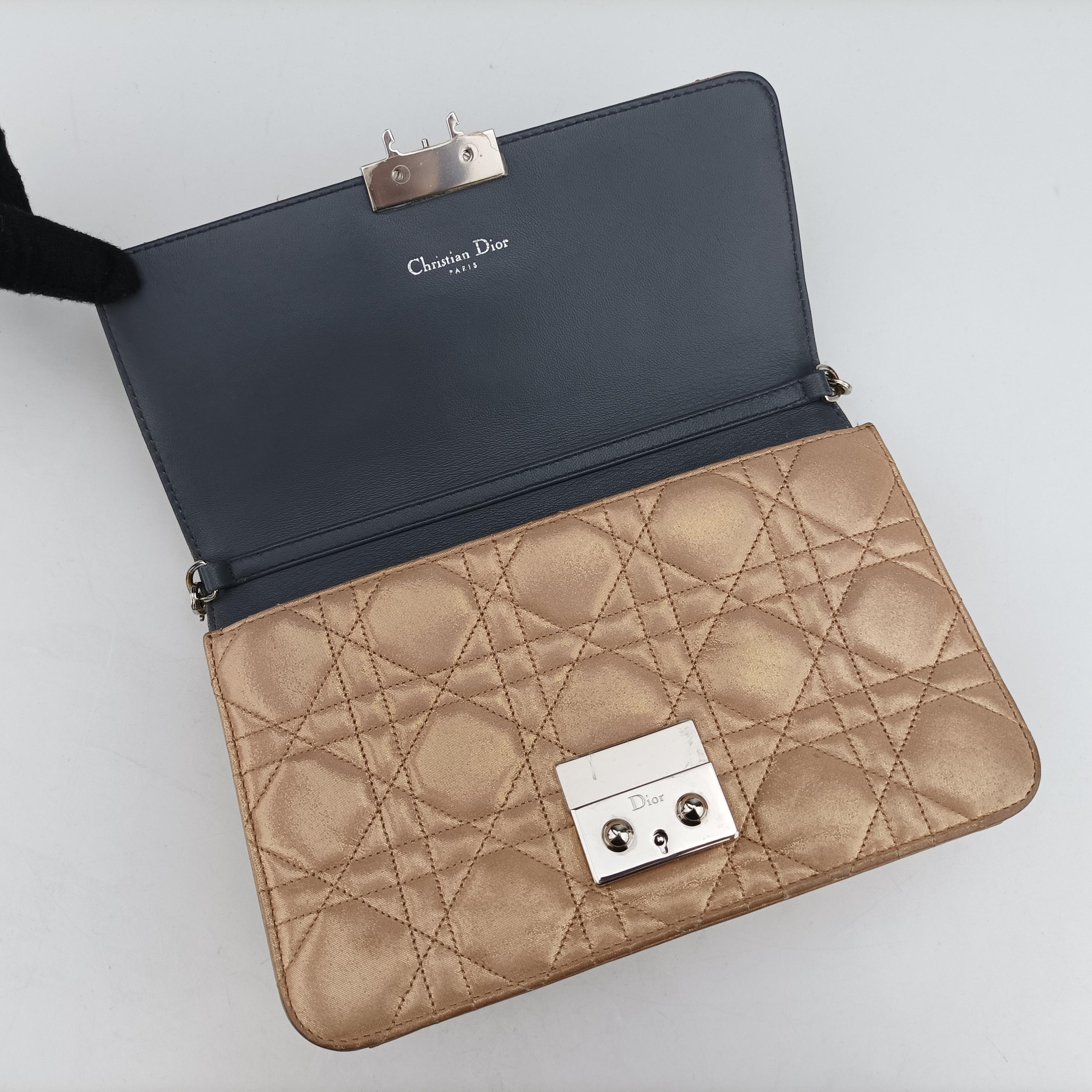Pre-owned Christian Dior Miss Dior Golden Leather  shoulderbag | stylenewstar
