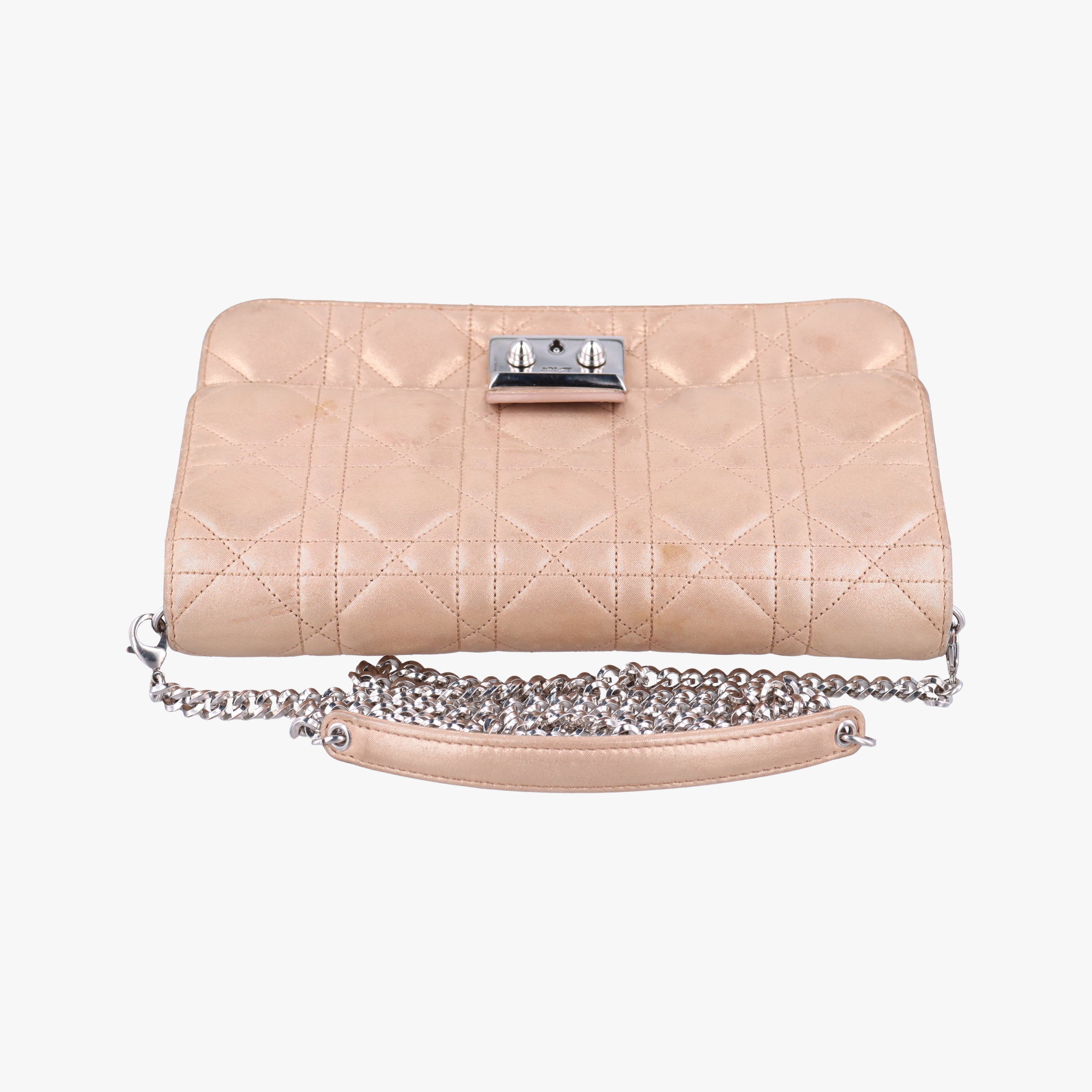 Pre-owned Christian Dior Miss Dior Golden Leather  shoulderbag | stylenewstar