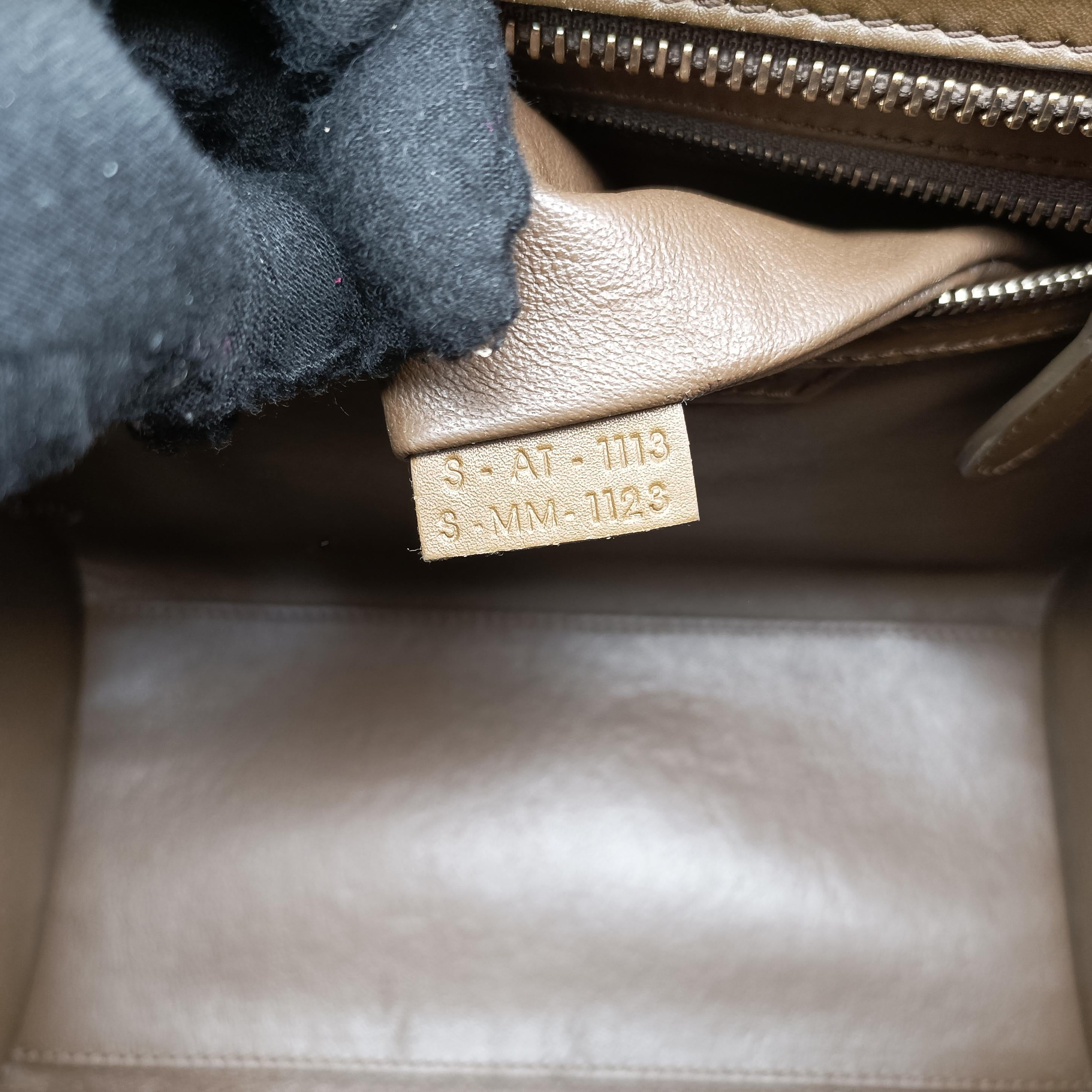 Pre-owned Celine Luggage Mini Shopper Beige×white×black Suede × Leather  handbag | stylenewstar