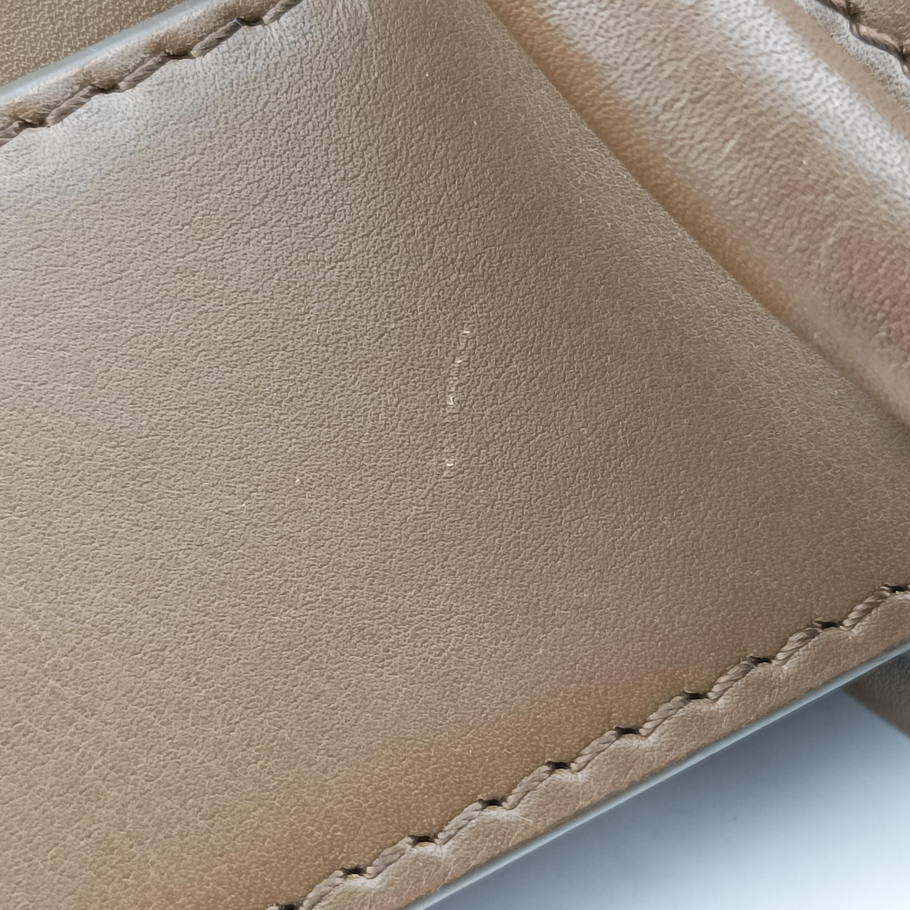 Pre-owned Celine Luggage Mini Shopper Beige×white×black Suede × Leather  handbag | stylenewstar