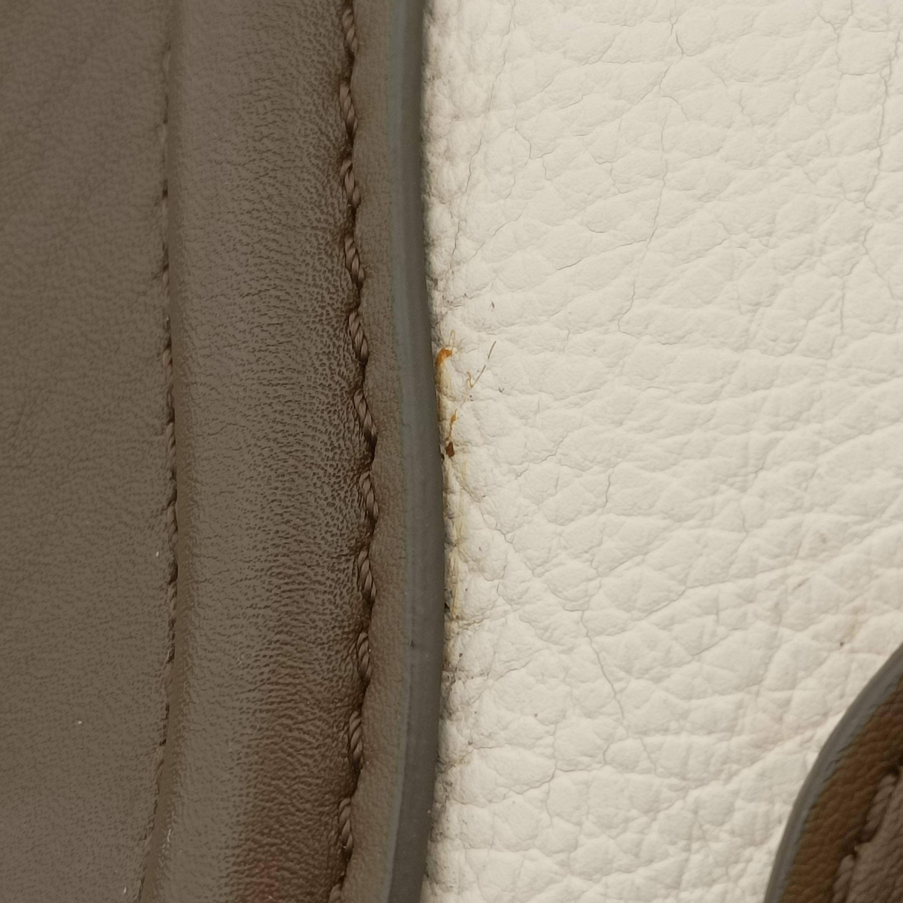 Pre-owned Celine Luggage Mini Shopper Beige×white×black Suede × Leather  handbag | stylenewstar