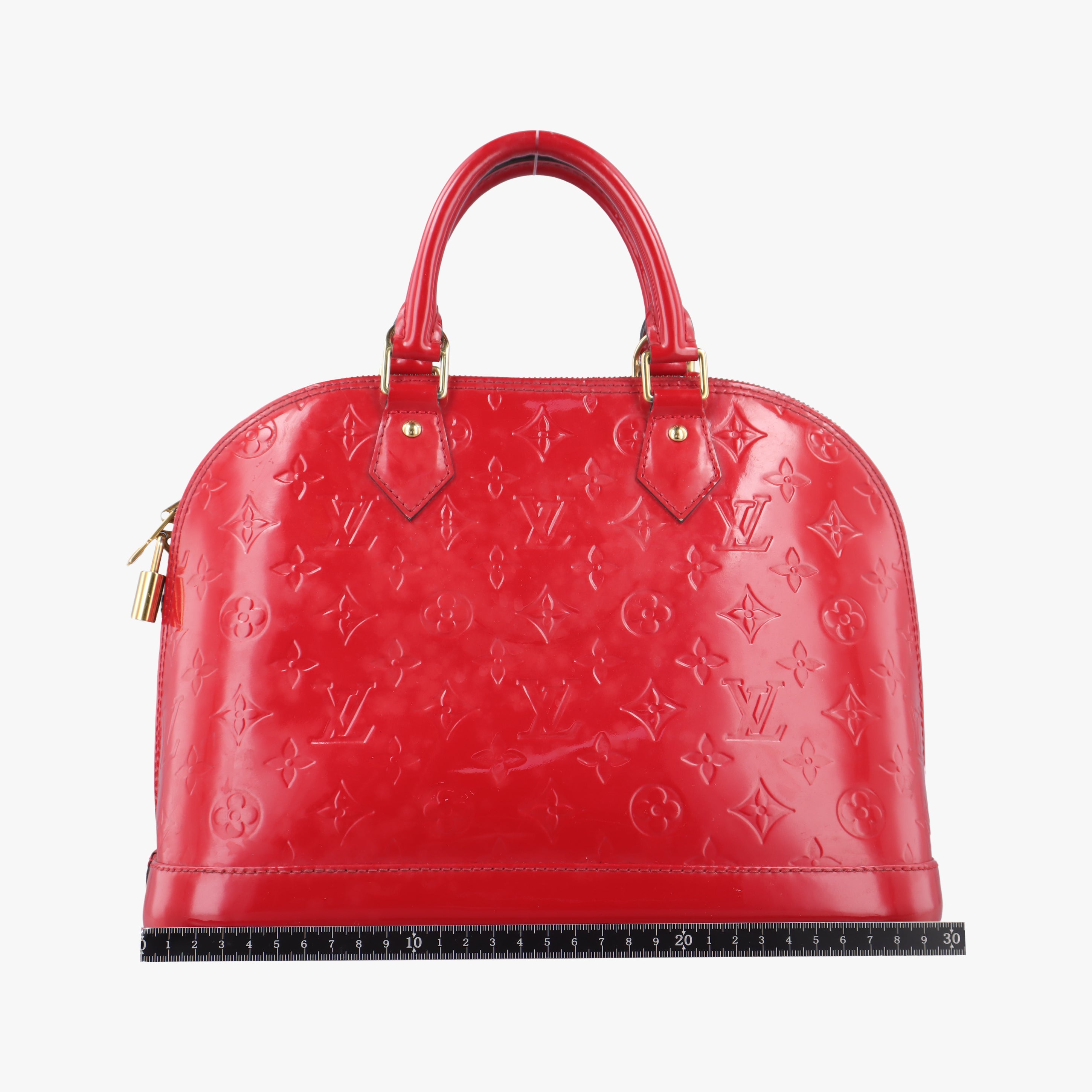 Pre-owned Louis Vuitton Alma PM pomme d'amour Vernis M90096 SN2133 pomme d'amour Vernis M90096 handbag | stylenewstar