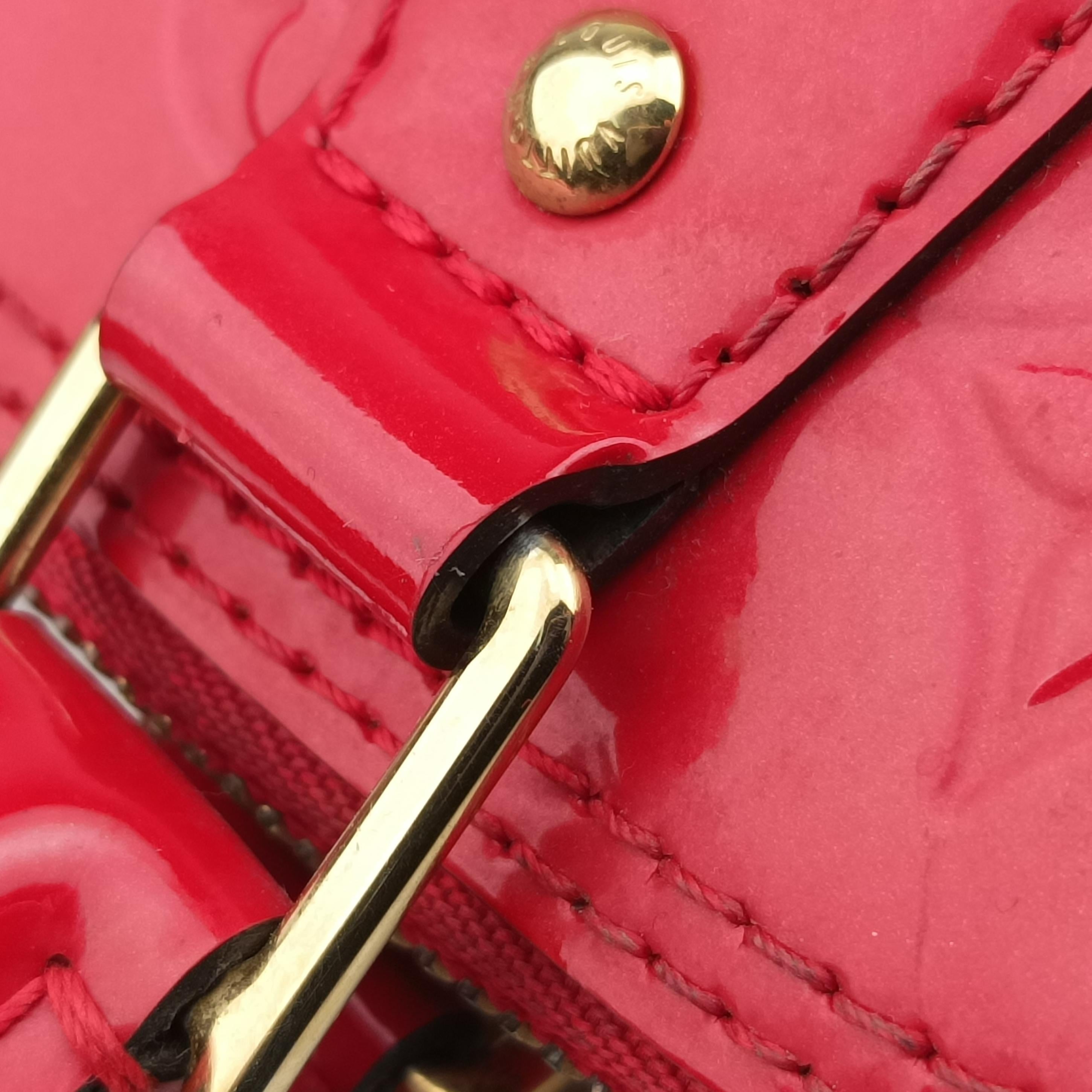 Pre-owned Louis Vuitton Alma PM pomme d'amour Vernis M90096 SN2133 pomme d'amour Vernis M90096 handbag | stylenewstar