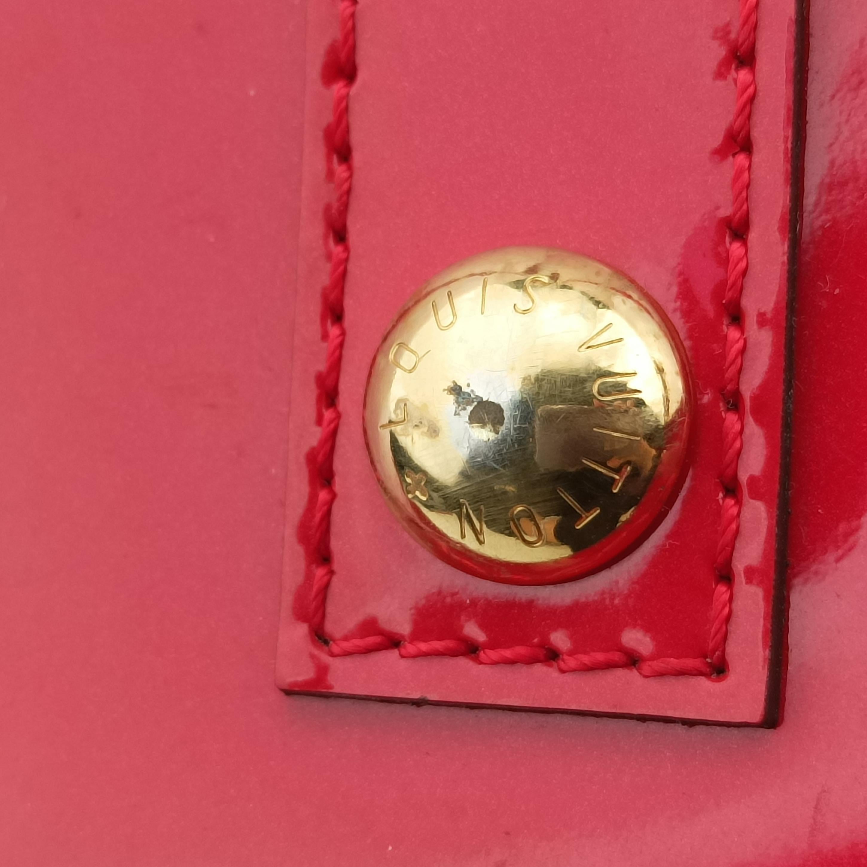 Pre-owned Louis Vuitton Alma PM pomme d'amour Vernis M90096 SN2133 pomme d'amour Vernis M90096 handbag | stylenewstar