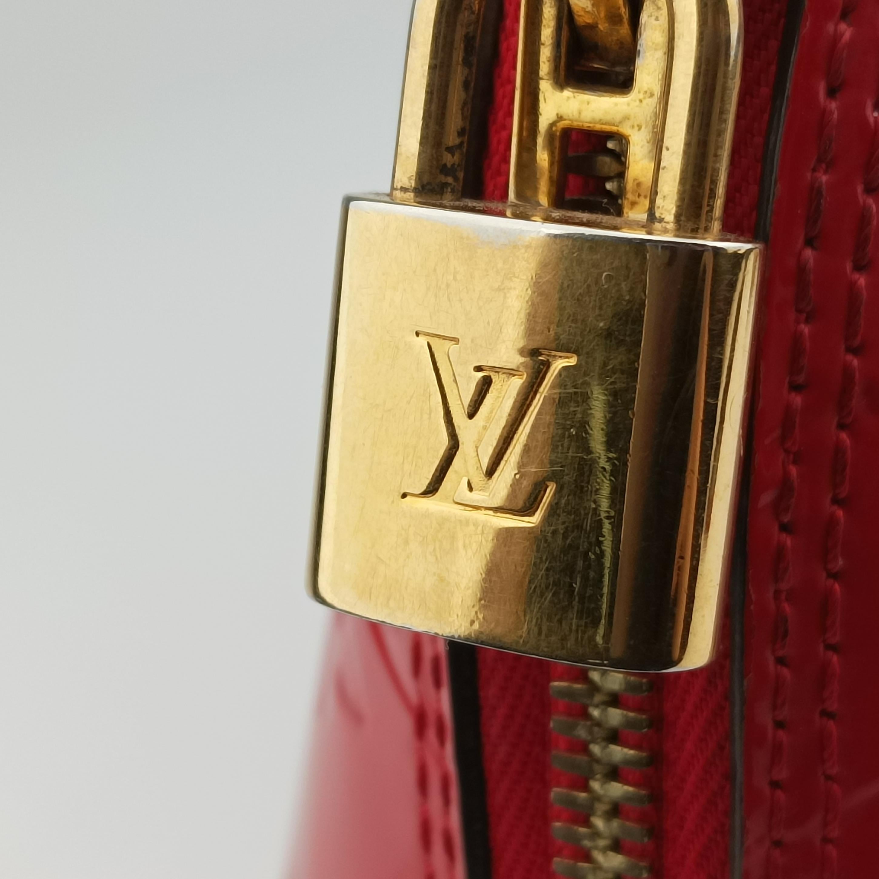 Pre-owned Louis Vuitton Alma PM pomme d'amour Vernis M90096 SN2133 pomme d'amour Vernis M90096 handbag | stylenewstar