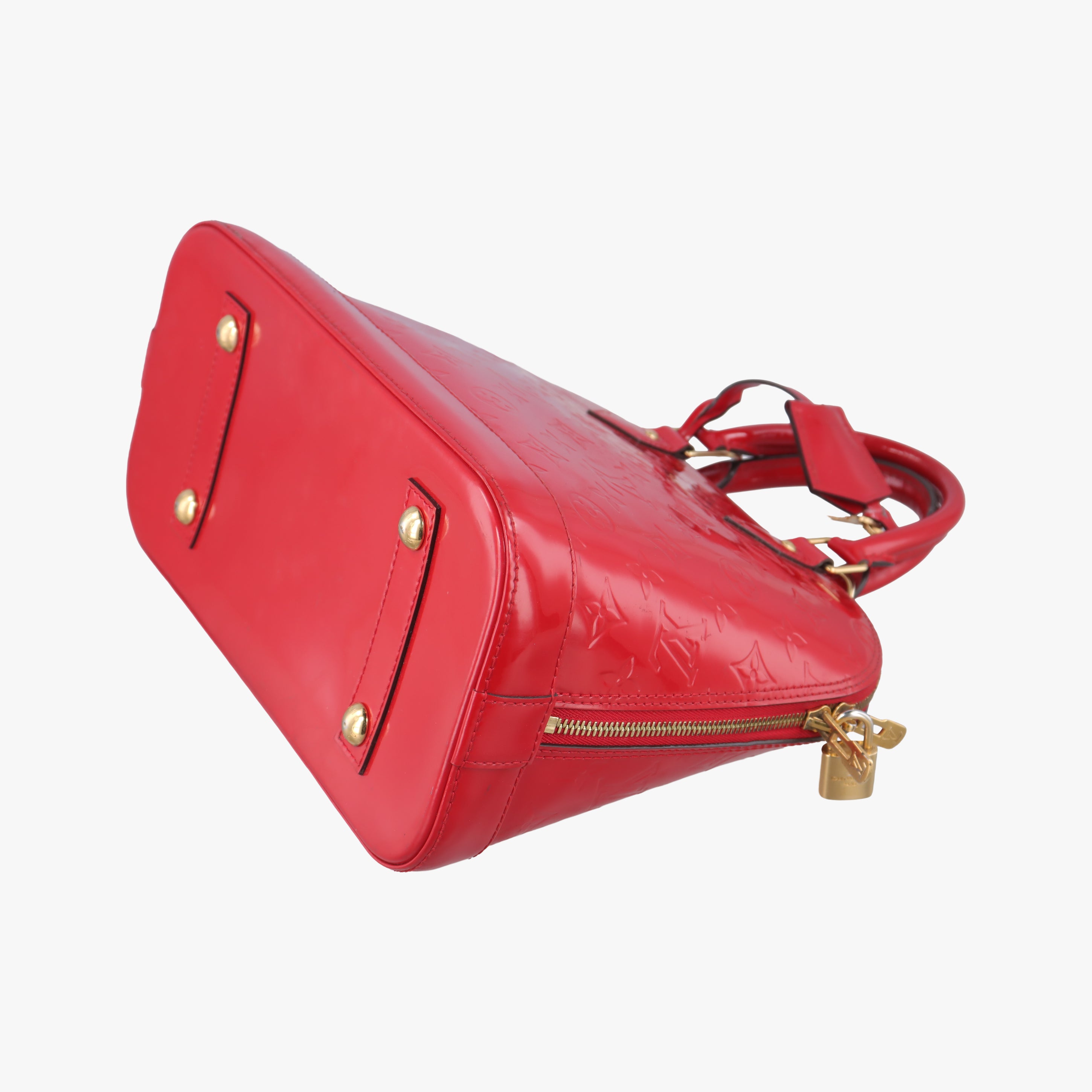 Pre-owned Louis Vuitton Alma PM pomme d'amour Vernis M90096 SN2133 pomme d'amour Vernis M90096 handbag | stylenewstar