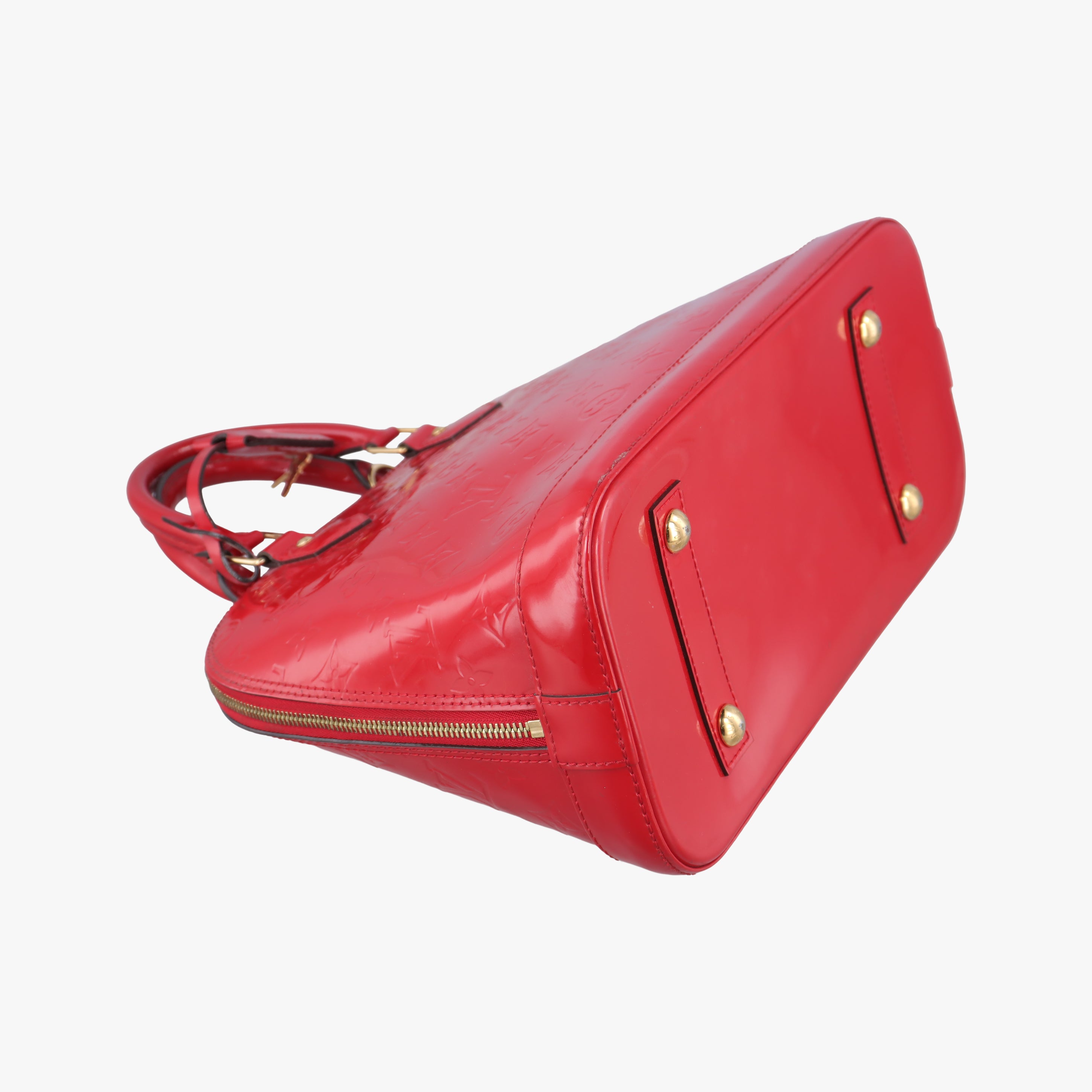Pre-owned Louis Vuitton Alma PM pomme d'amour Vernis M90096 SN2133 pomme d'amour Vernis M90096 handbag | stylenewstar