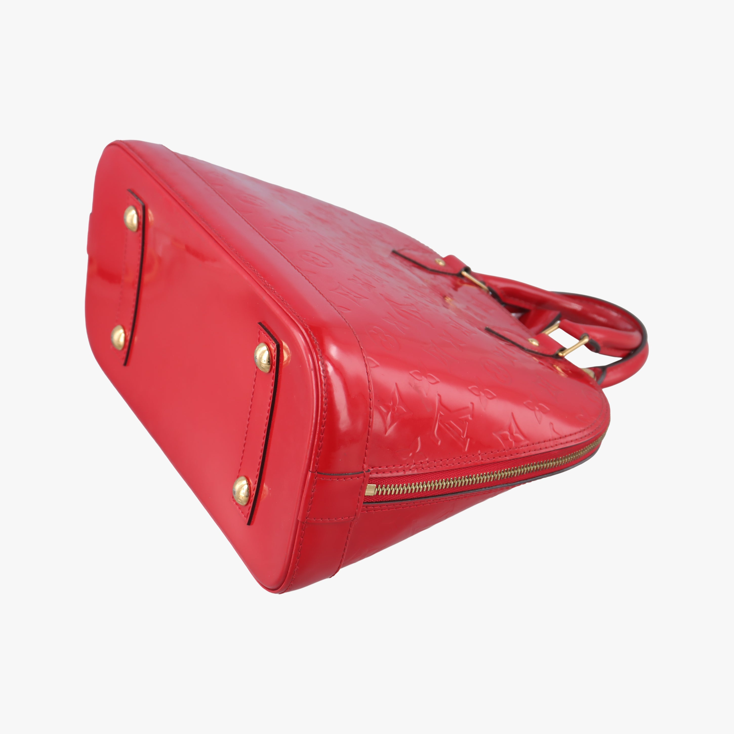 Pre-owned Louis Vuitton Alma PM pomme d'amour Vernis M90096 SN2133 pomme d'amour Vernis M90096 handbag | stylenewstar