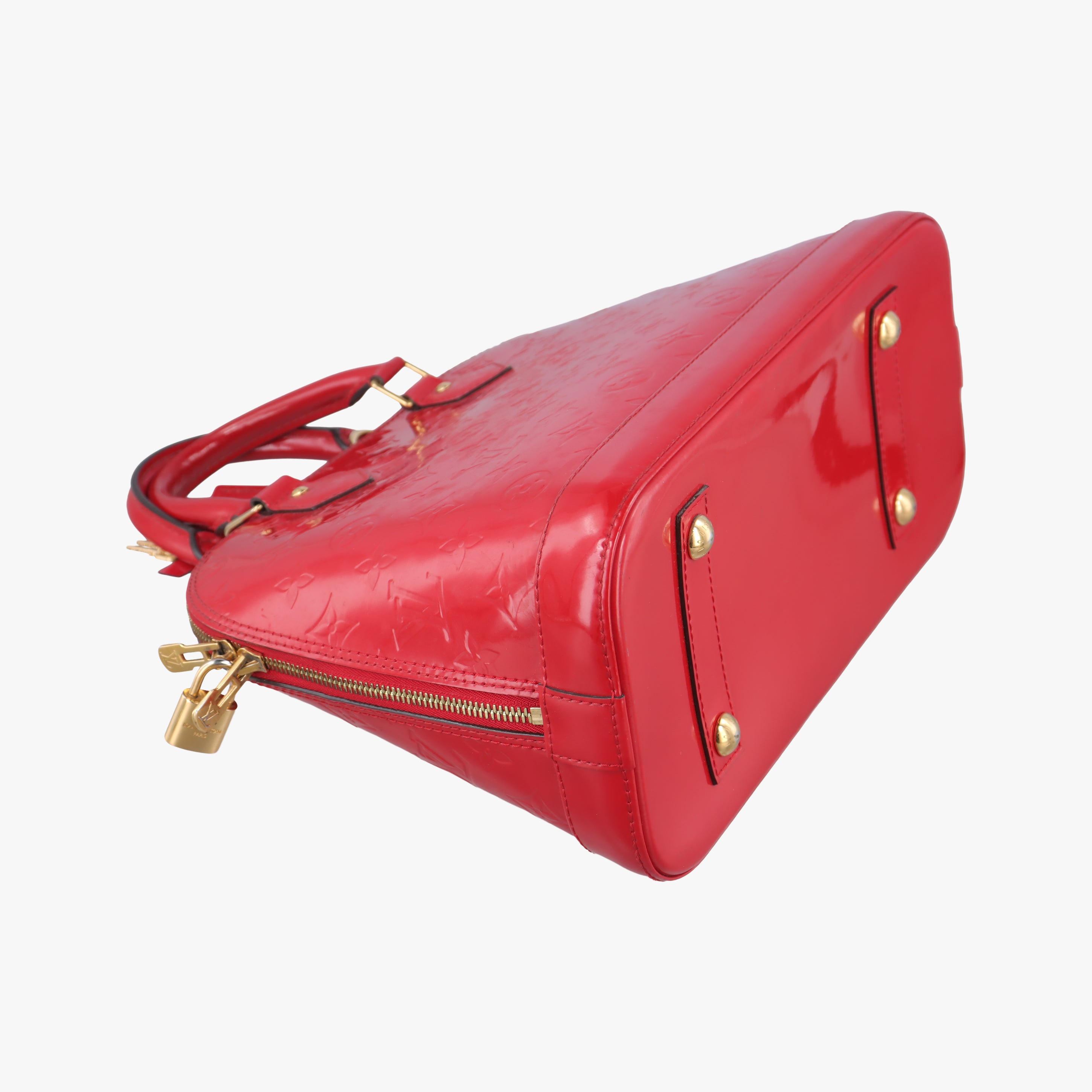 Pre-owned Louis Vuitton Alma PM pomme d'amour Vernis M90096 SN2133 pomme d'amour Vernis M90096 handbag | stylenewstar