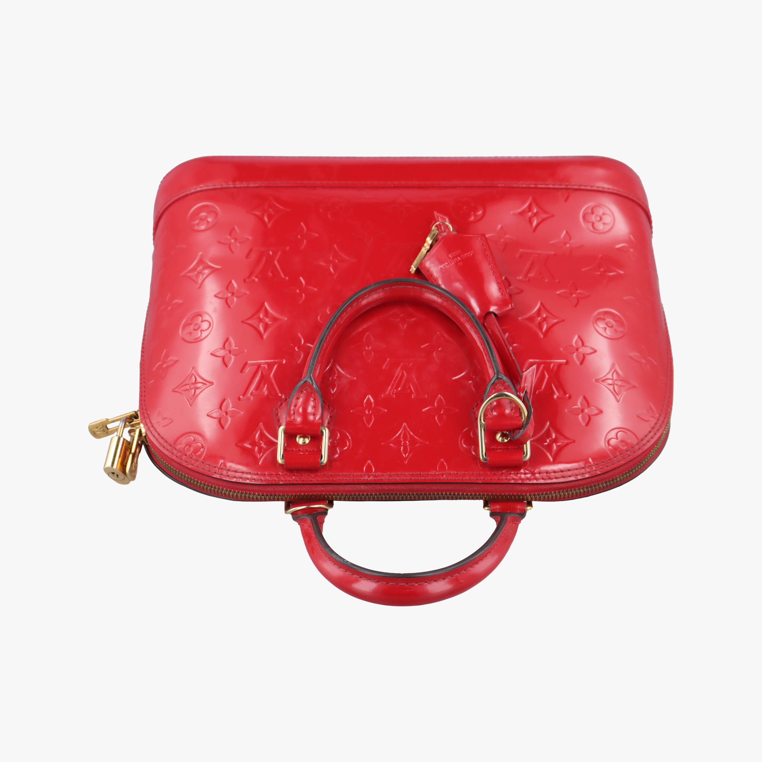 Pre-owned Louis Vuitton Alma PM pomme d'amour Vernis M90096 SN2133 pomme d'amour Vernis M90096 handbag | stylenewstar