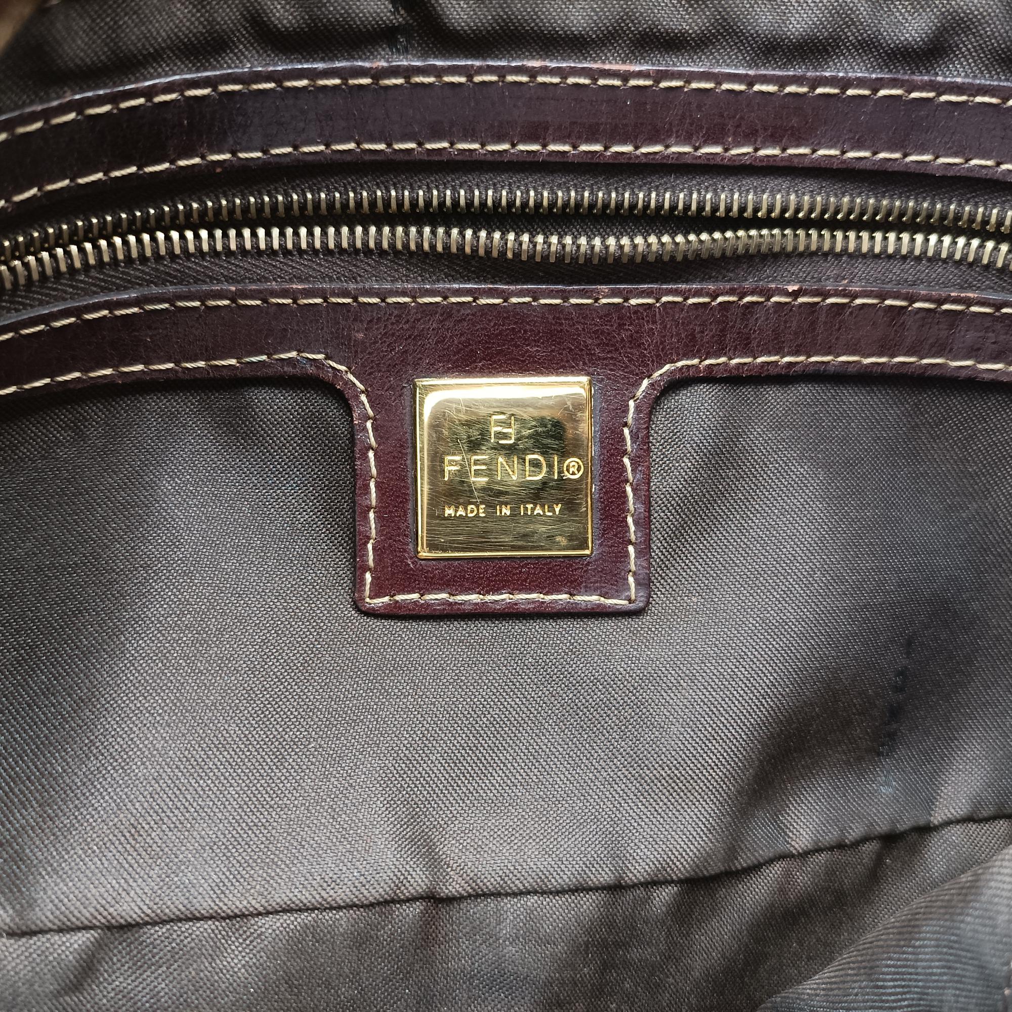 Vintage Fendi Mamma Baguette Brown PVC coated canvas 26725 handbag | stylenewstar