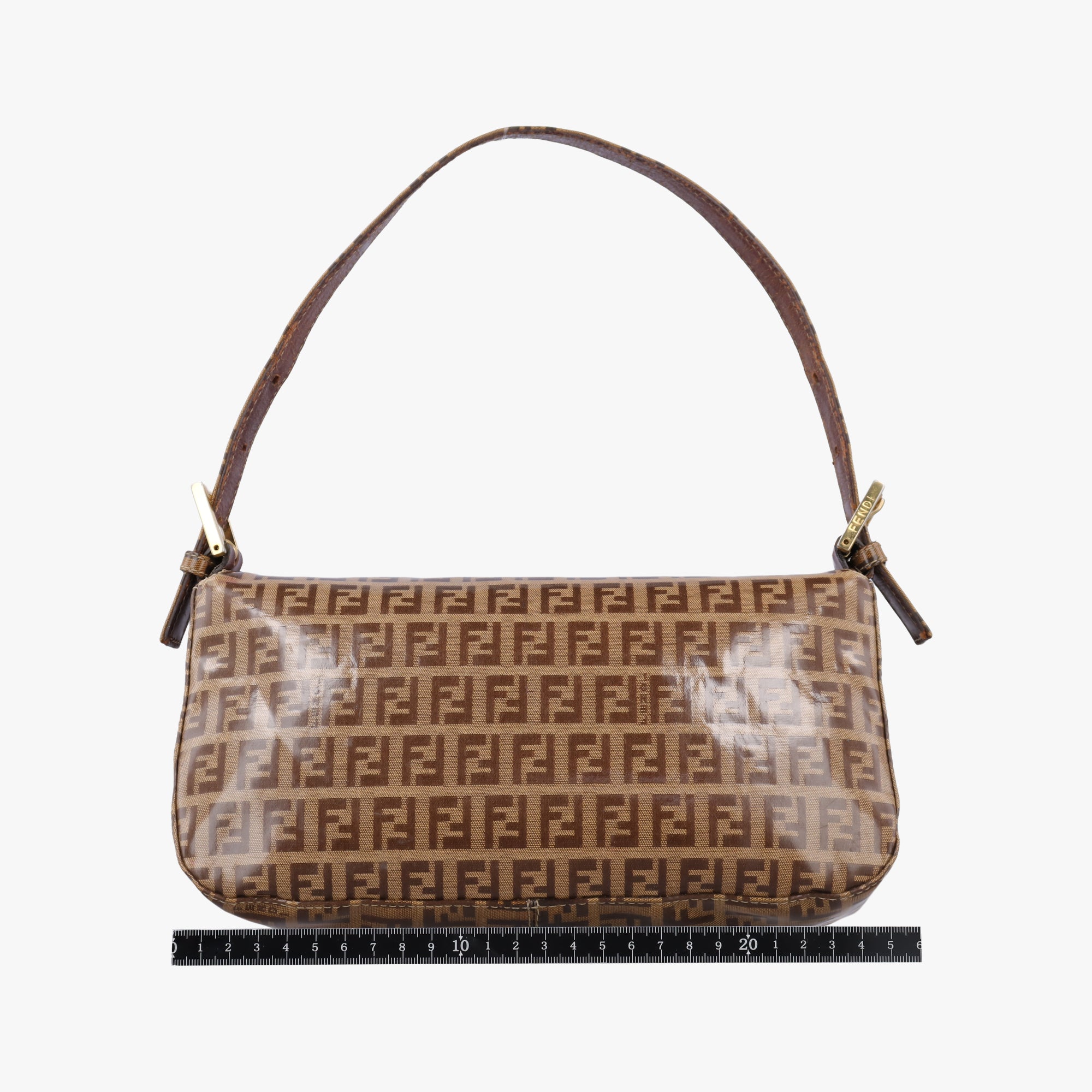 Vintage Fendi Mamma Baguette Brown PVC coated canvas 26725 handbag | stylenewstar
