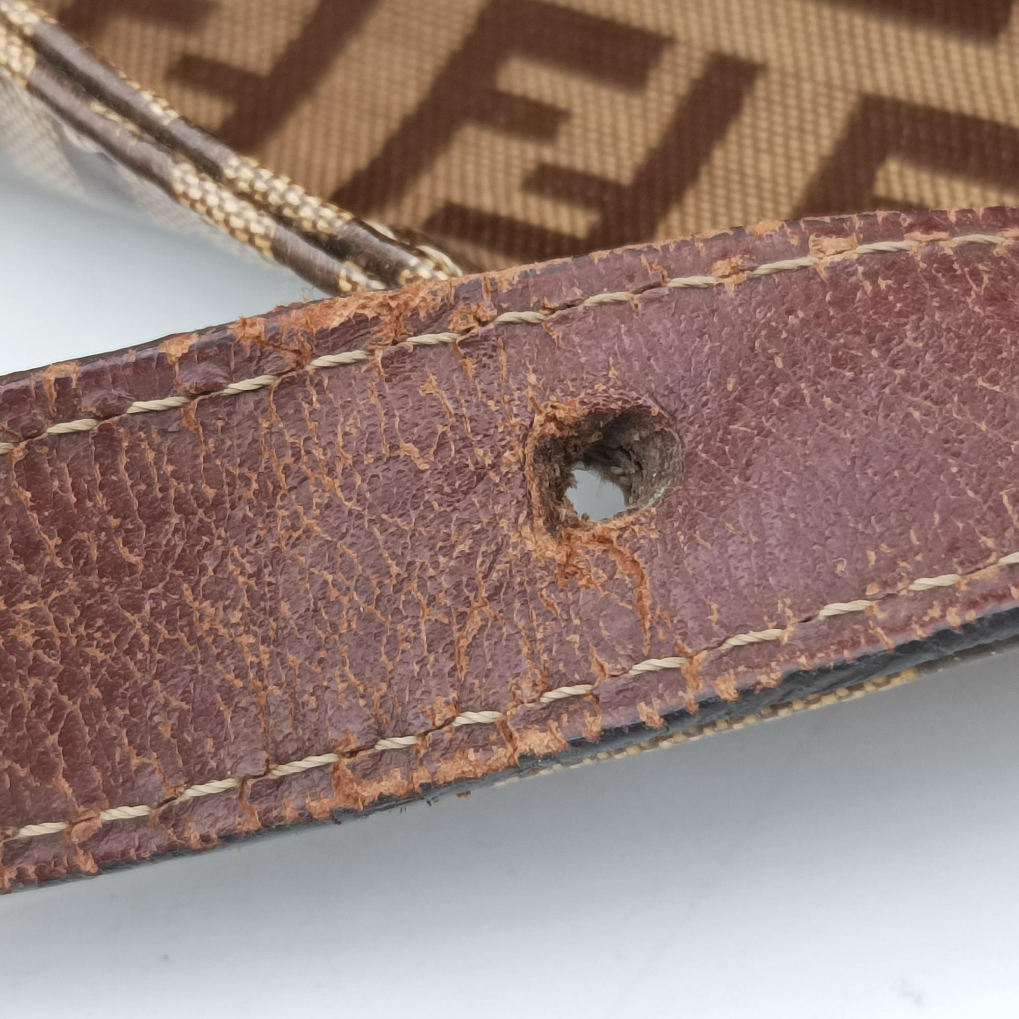 Vintage Fendi Mamma Baguette Brown PVC coated canvas 26725 handbag | stylenewstar