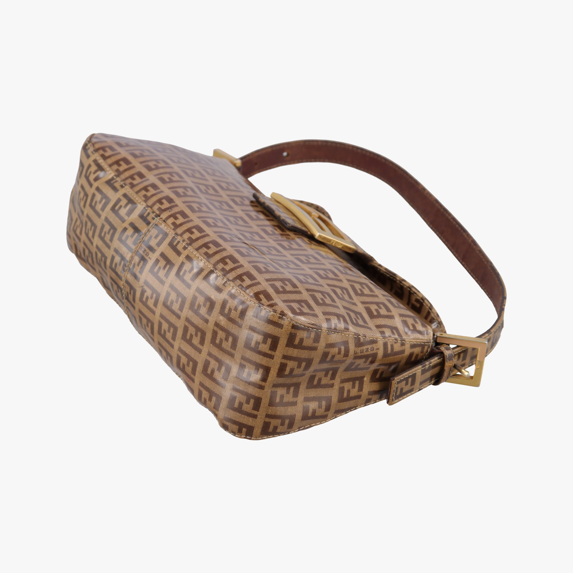 Vintage Fendi Mamma Baguette Brown PVC coated canvas 26725 handbag | stylenewstar