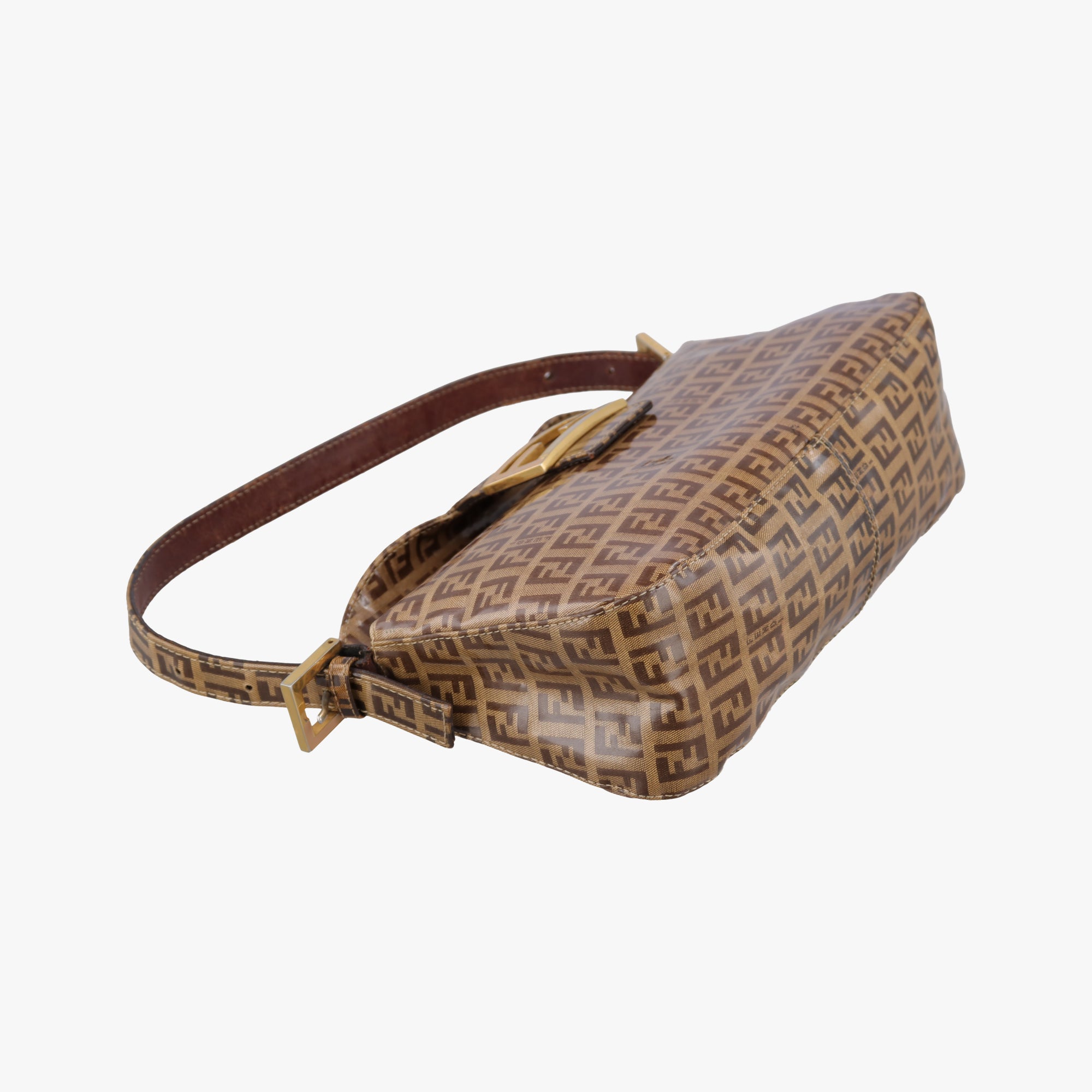 Vintage Fendi Mamma Baguette Brown PVC coated canvas 26725 handbag | stylenewstar