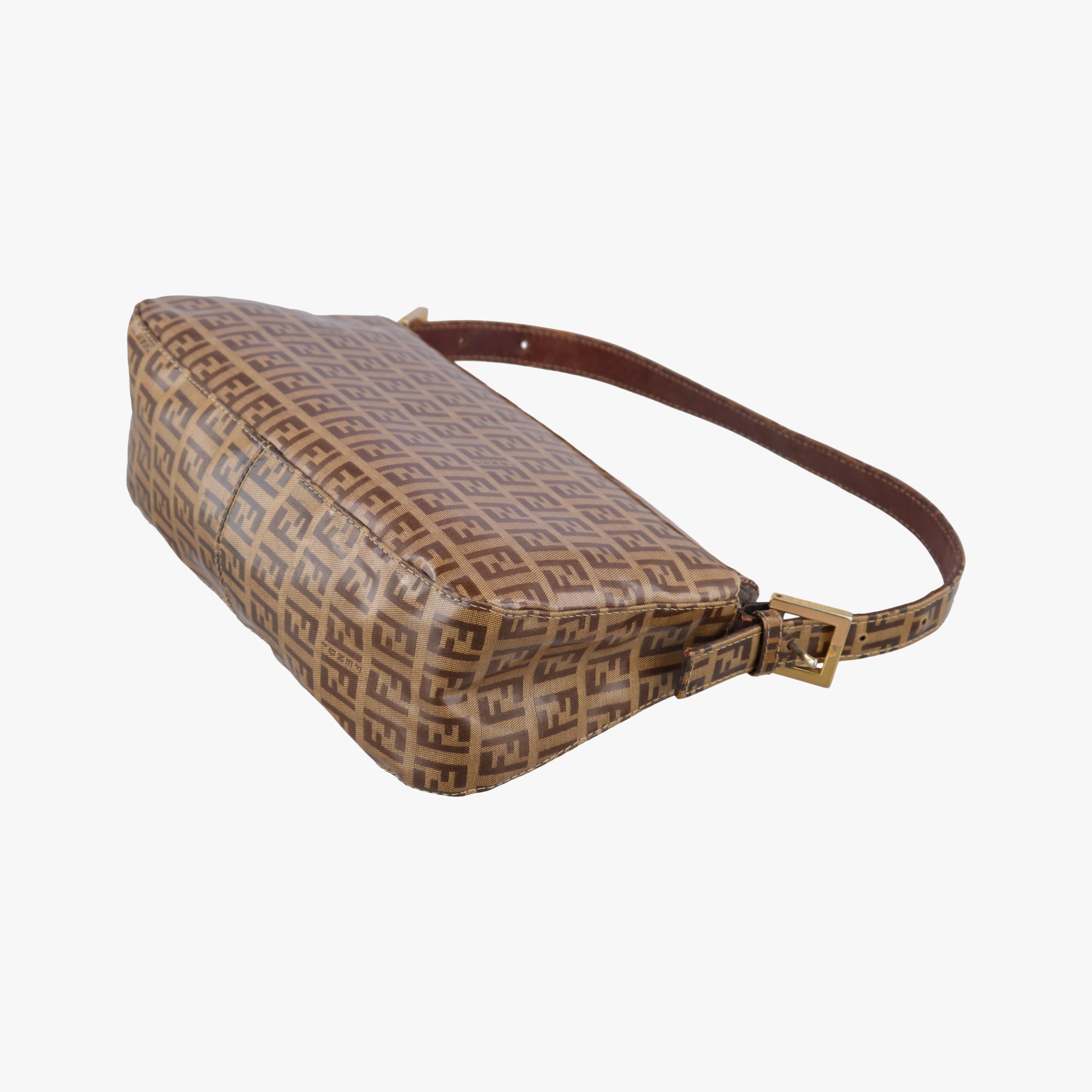 Vintage Fendi Mamma Baguette Brown PVC coated canvas 26725 handbag | stylenewstar