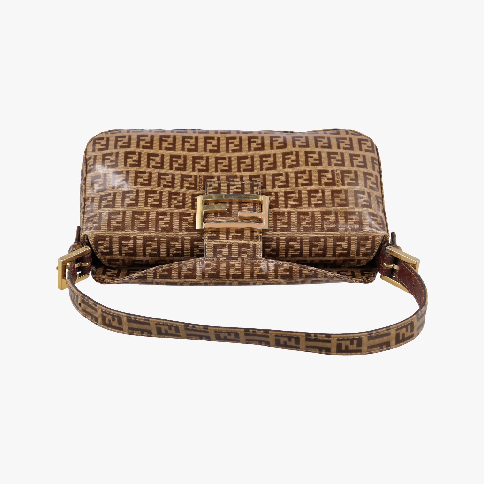 Vintage Fendi Mamma Baguette Brown PVC coated canvas 26725 handbag | stylenewstar