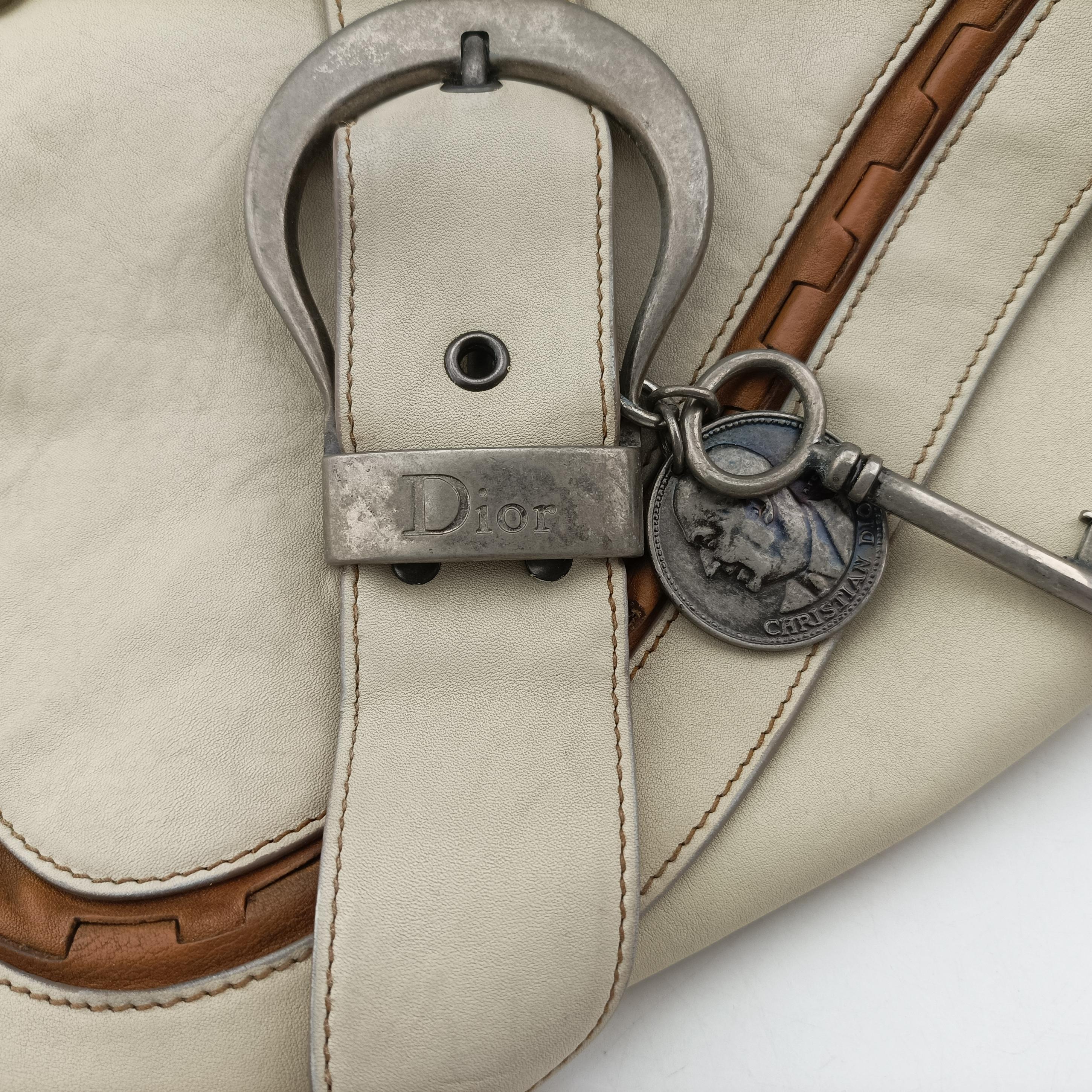 Pre-owned Christian Dior Gaucho White Leather  handbag | stylenewstar