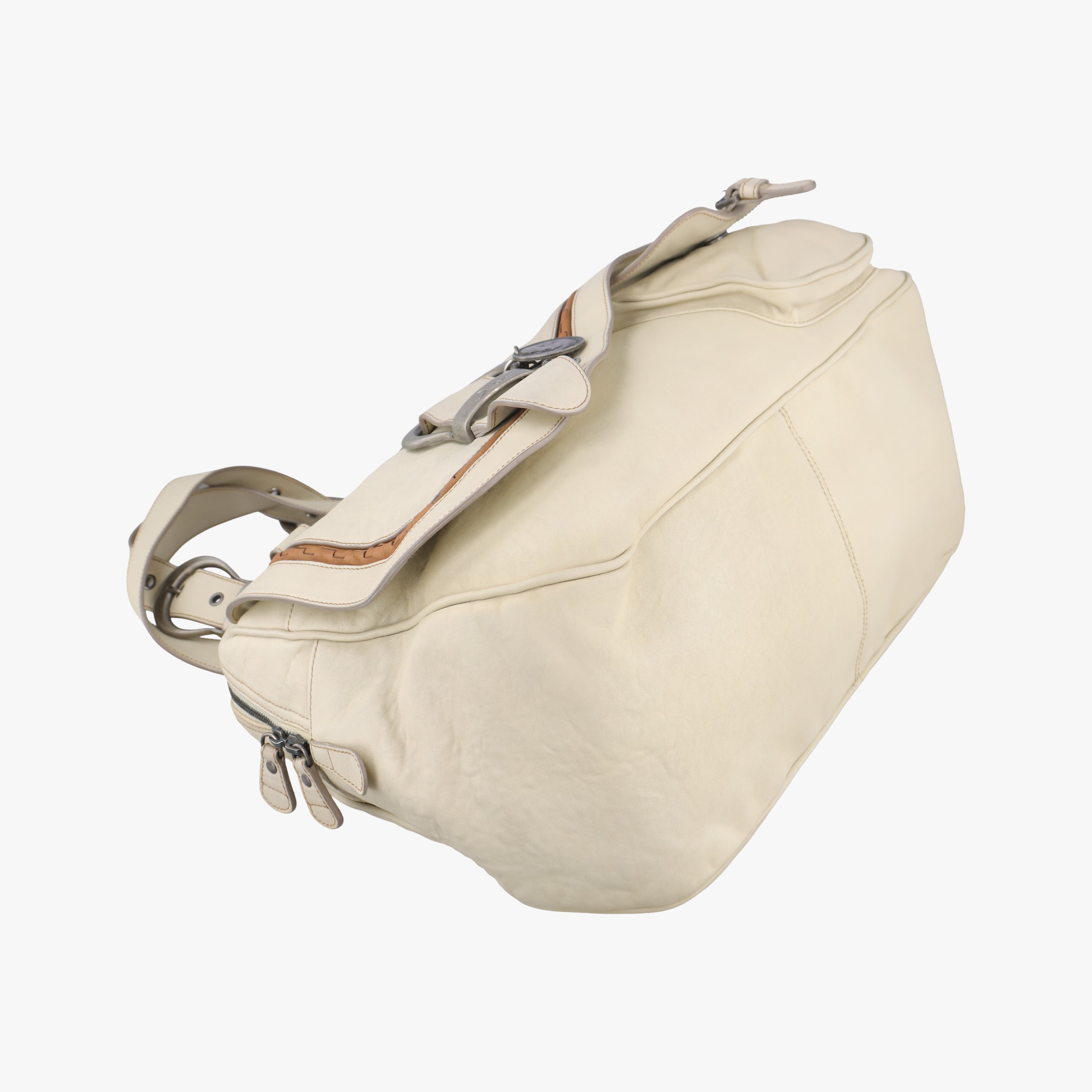 Pre-owned Christian Dior Gaucho White Leather  handbag | stylenewstar