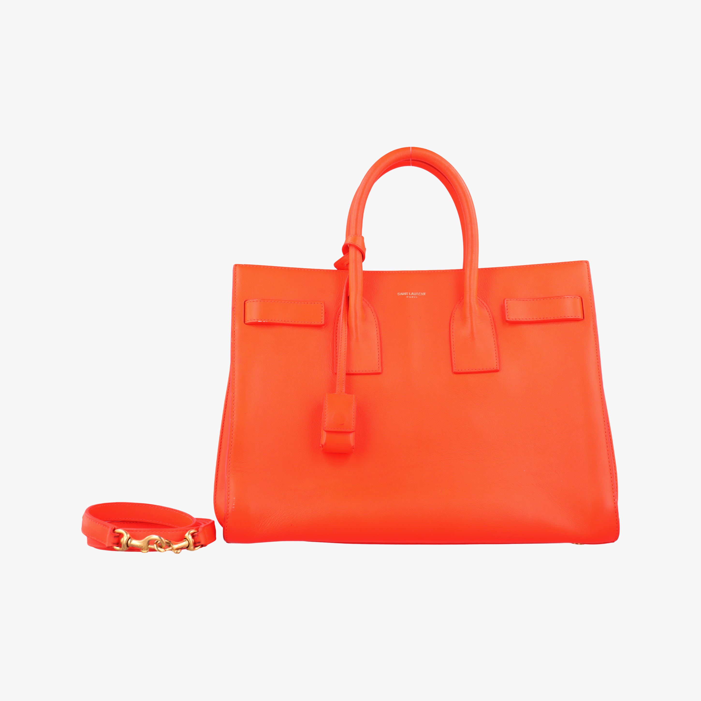 Pre-owned Yves Saint Laurent SAC DE JOUR Orange Leather 324823 shoulderbag | stylenewstar