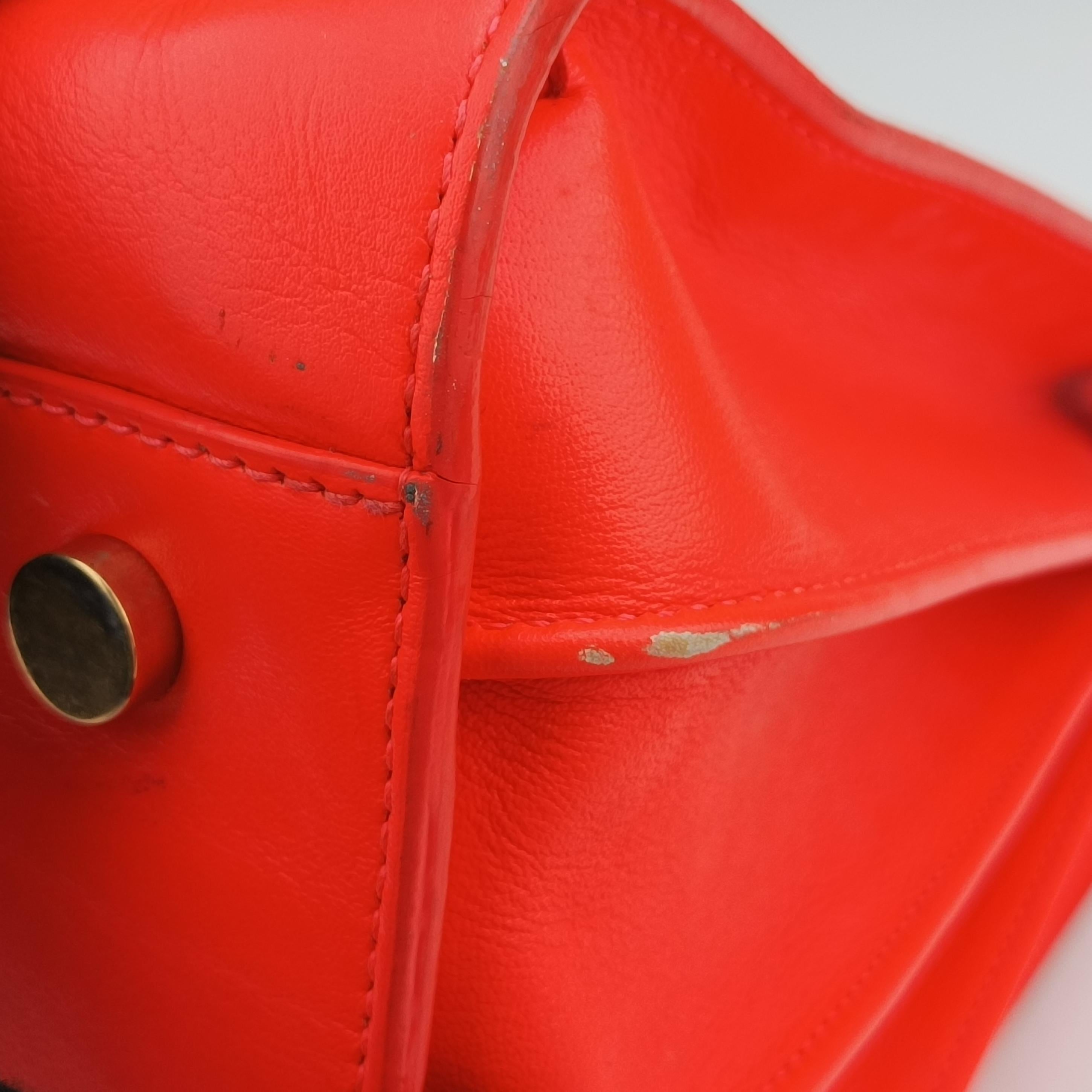 Pre-owned Yves Saint Laurent SAC DE JOUR Orange Leather 324823 shoulderbag | stylenewstar