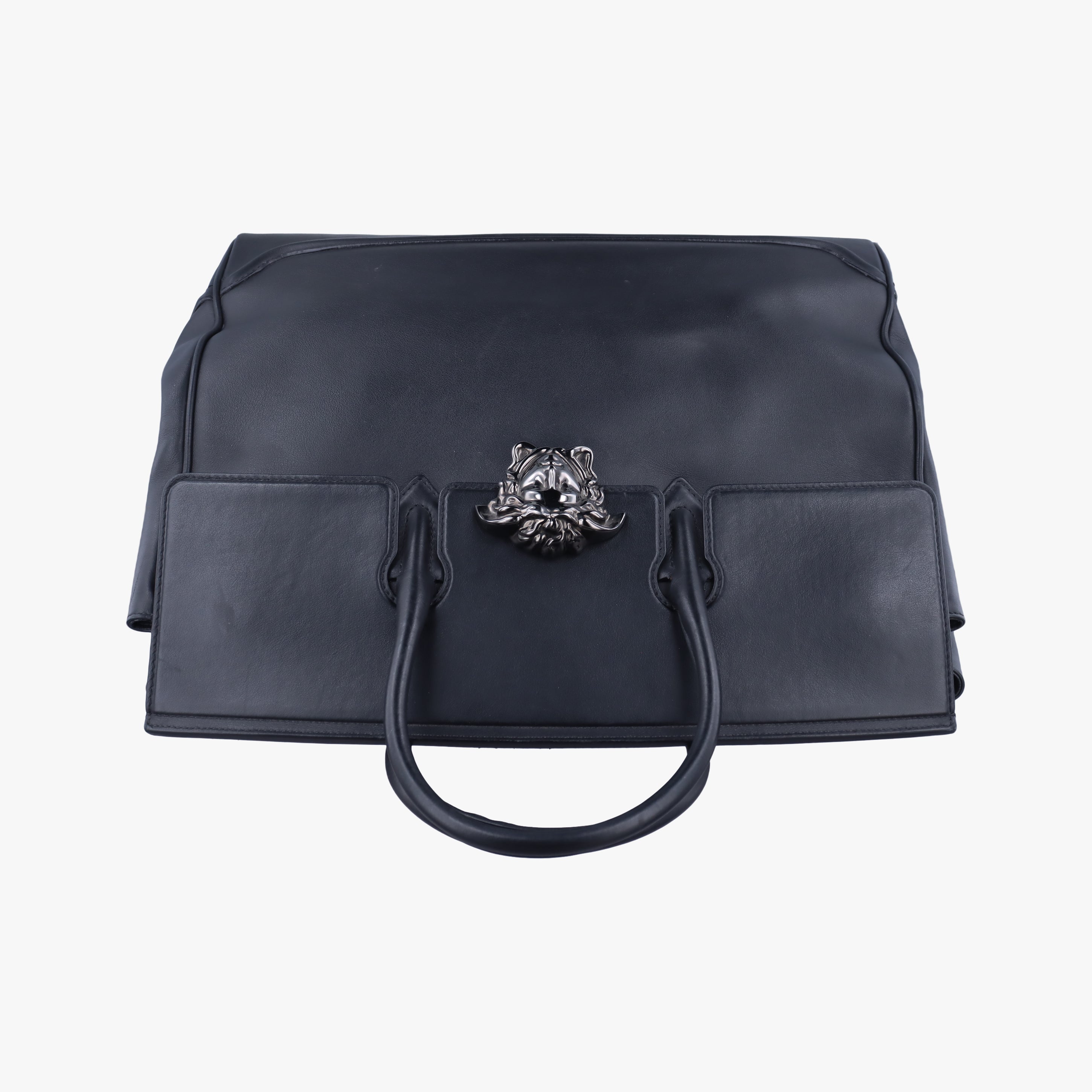 Pre-owned VERSACE Palazzo Empire Black Leather  shoulderbag | stylenewstar