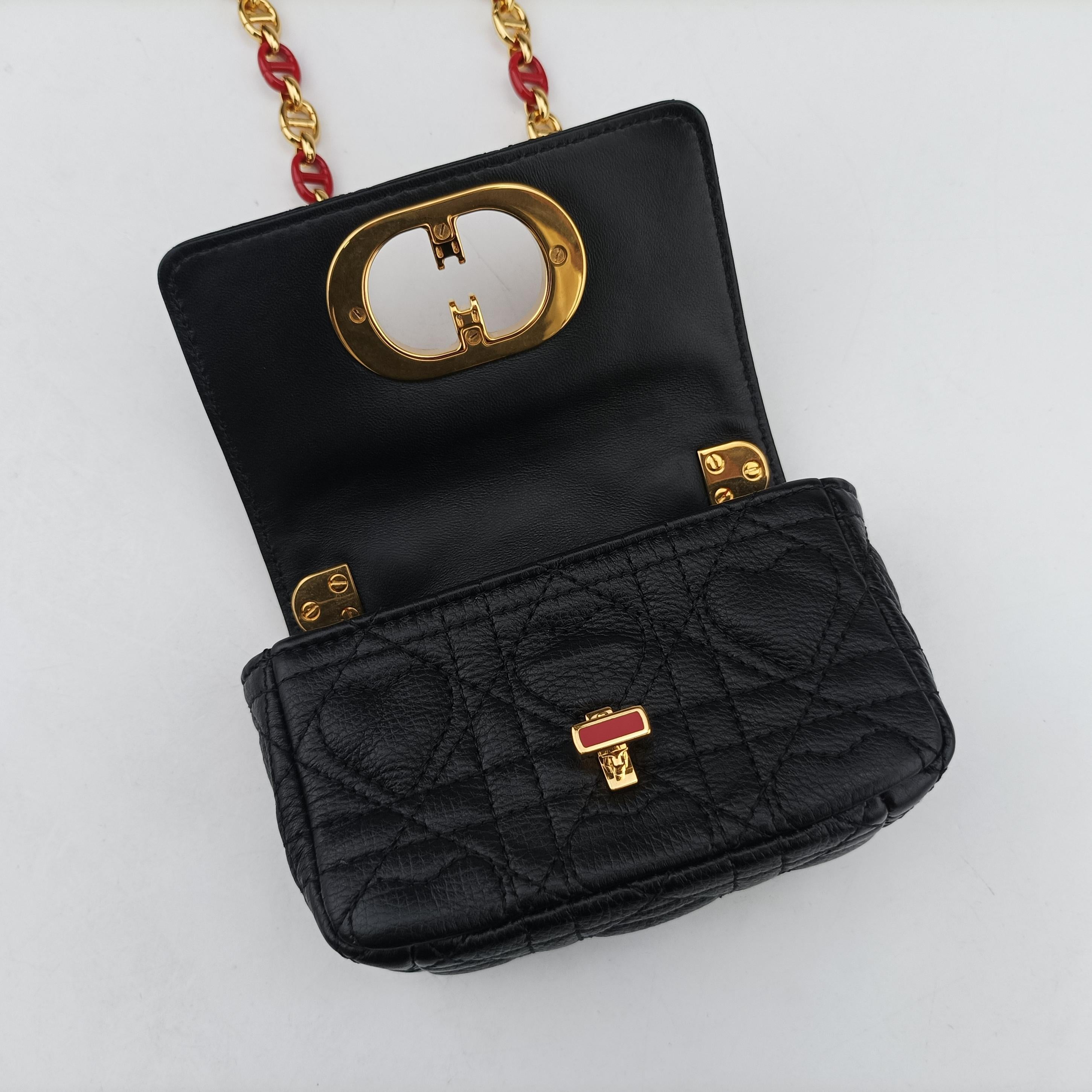 Pre-owned Christian Dior Caro micro Black Leather  shoulderbag | stylenewstar