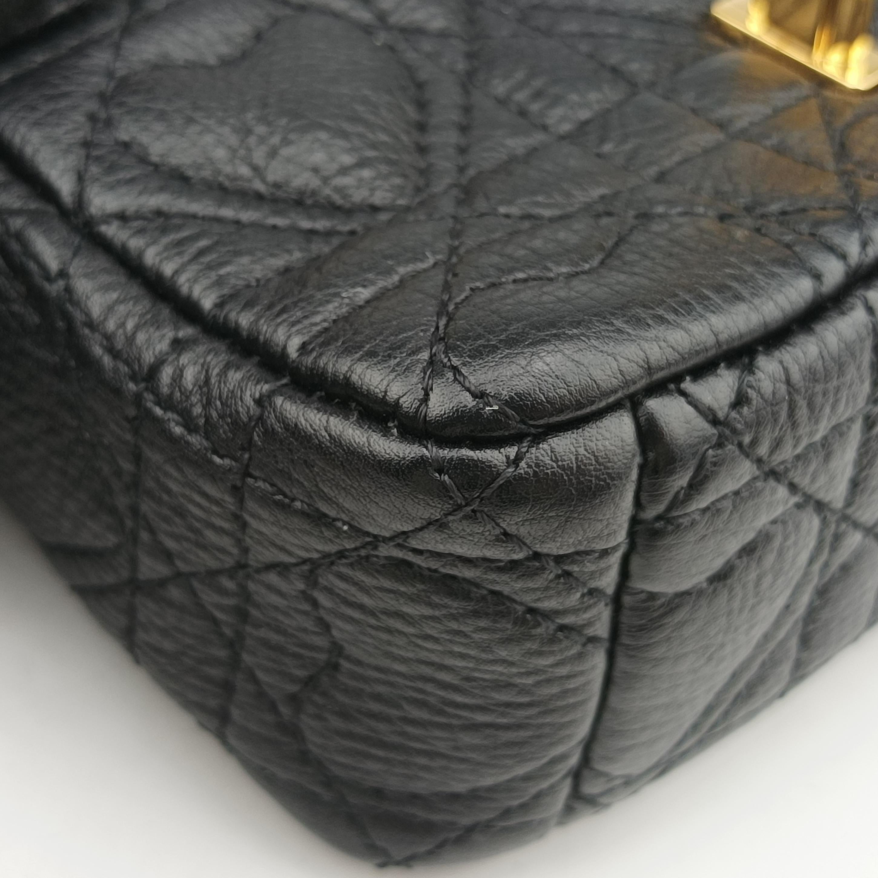 Pre-owned Christian Dior Caro micro Black Leather  shoulderbag | stylenewstar