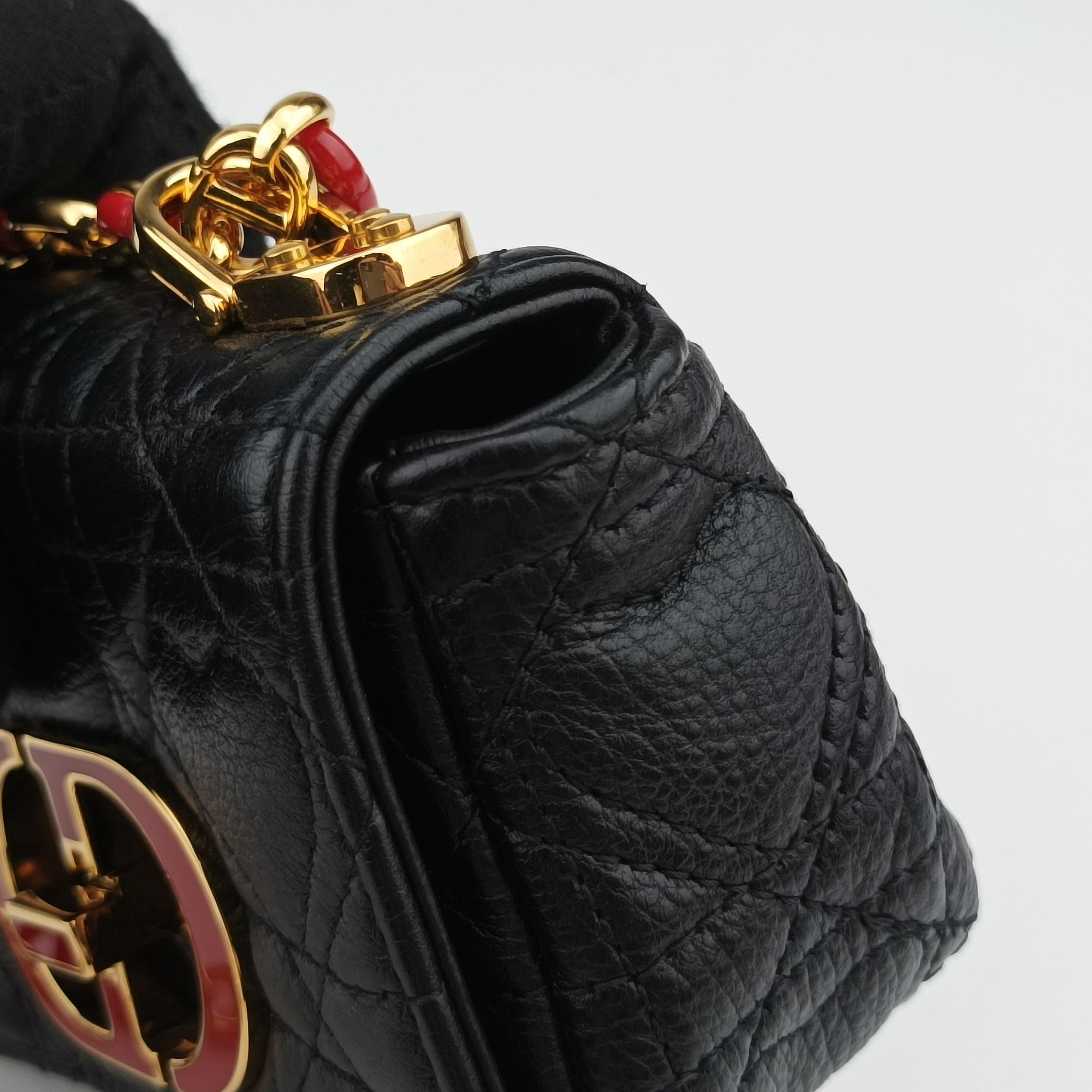 Pre-owned Christian Dior Caro micro Black Leather  shoulderbag | stylenewstar