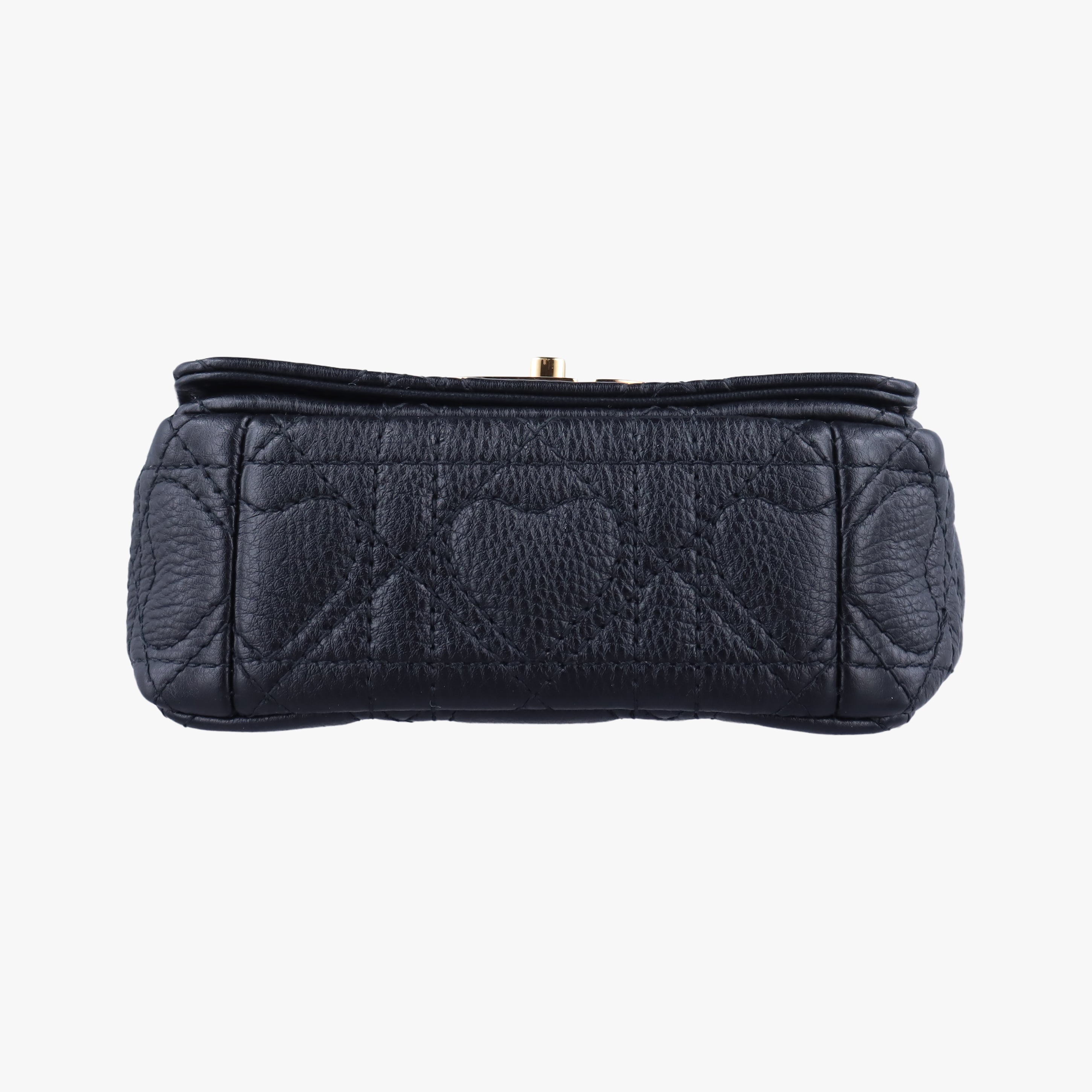 Pre-owned Christian Dior Caro micro Black Leather  shoulderbag | stylenewstar