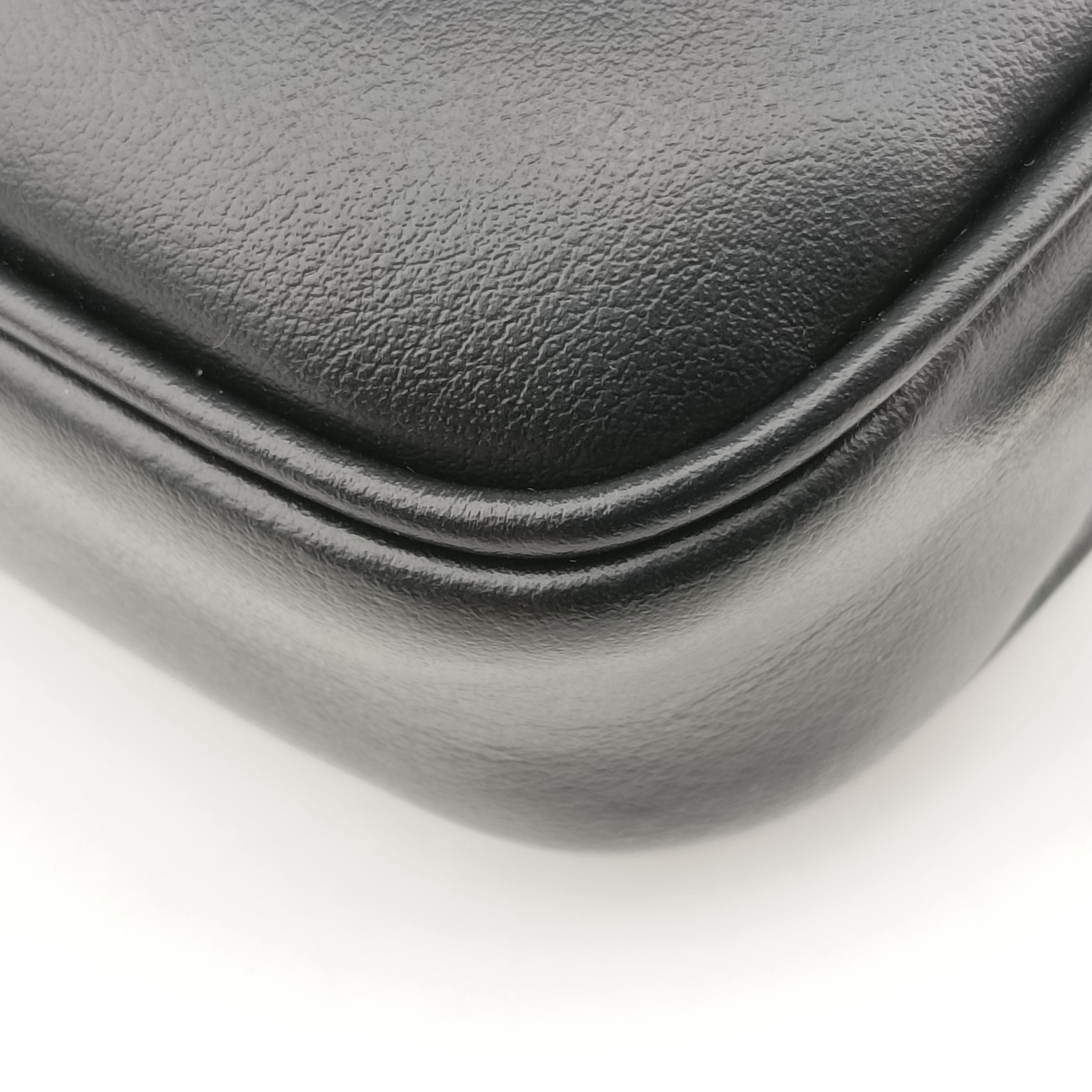 Pre-owned Miu Miu logo Black leather  bum bag/waist bag | stylenewstar