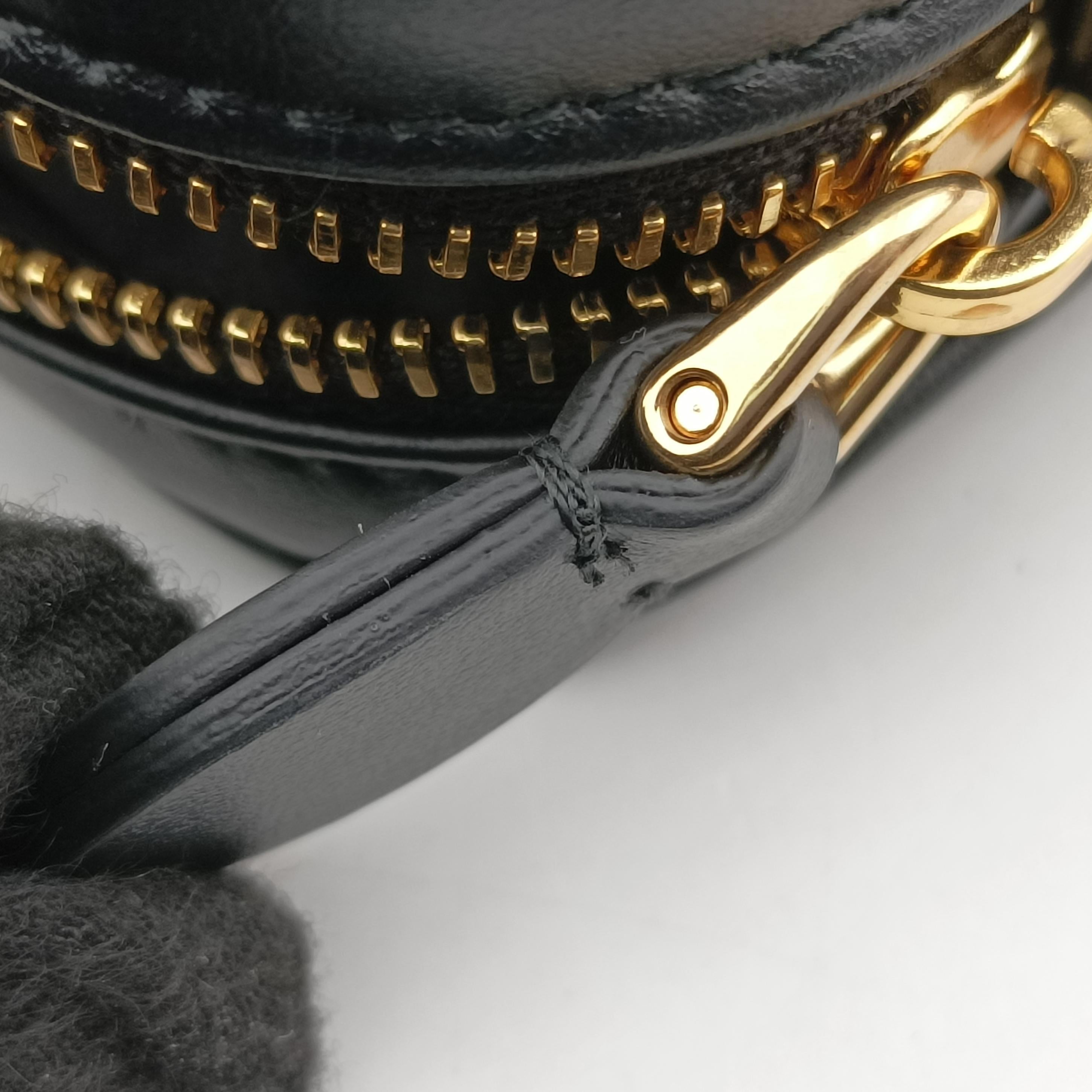 Pre-owned Miu Miu logo Black leather  bum bag/waist bag | stylenewstar