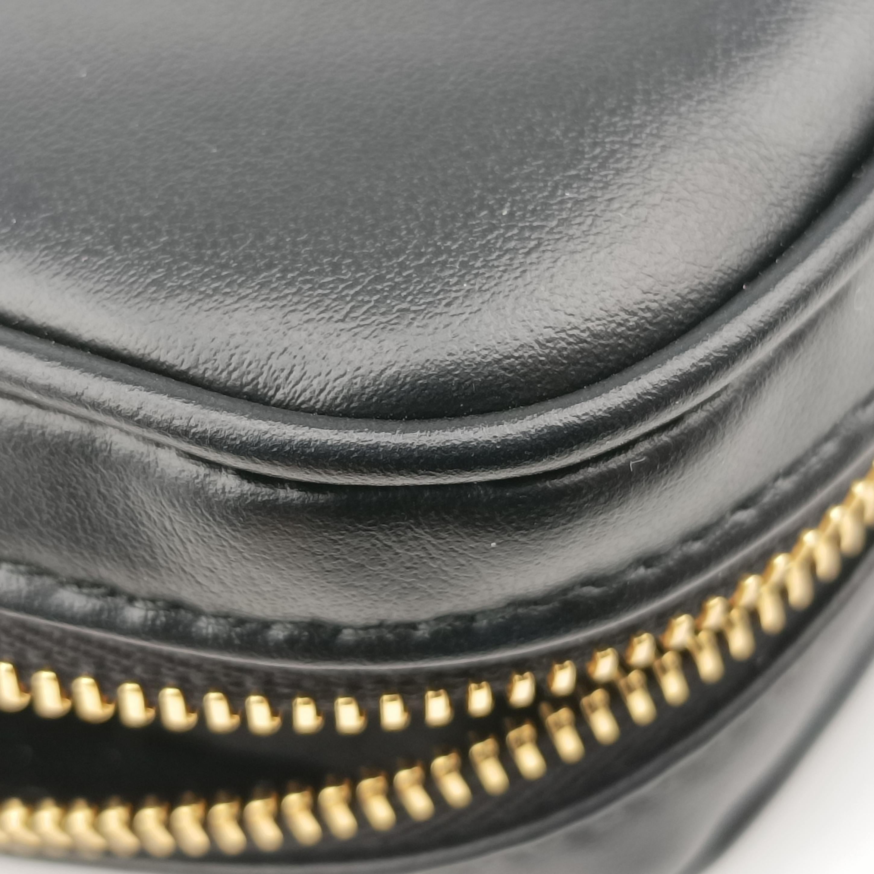 Pre-owned Miu Miu logo Black leather  bum bag/waist bag | stylenewstar