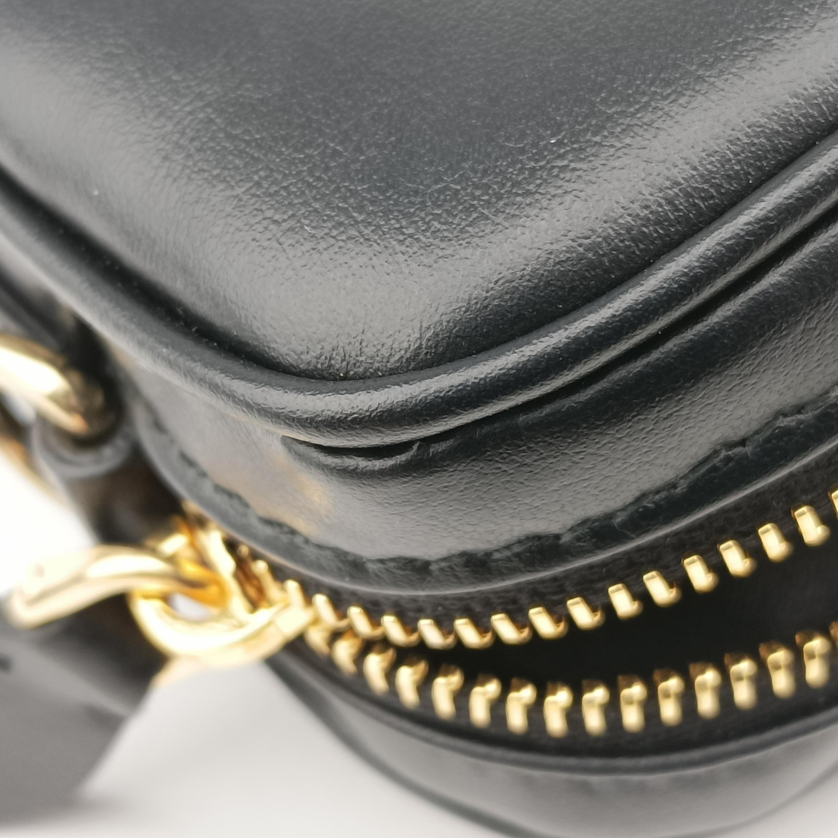 Pre-owned Miu Miu logo Black leather  bum bag/waist bag | stylenewstar