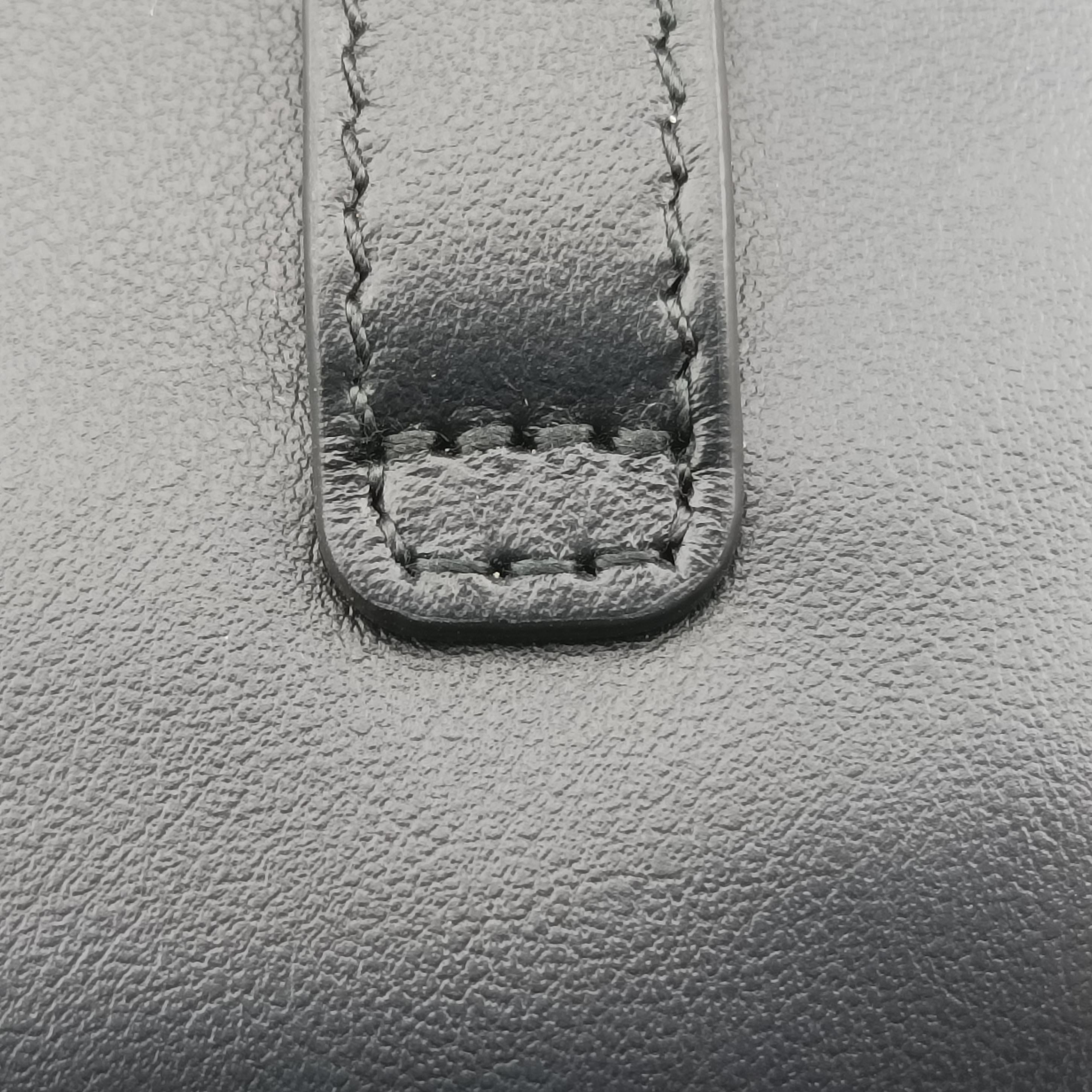 Pre-owned Miu Miu logo Black leather  bum bag/waist bag | stylenewstar