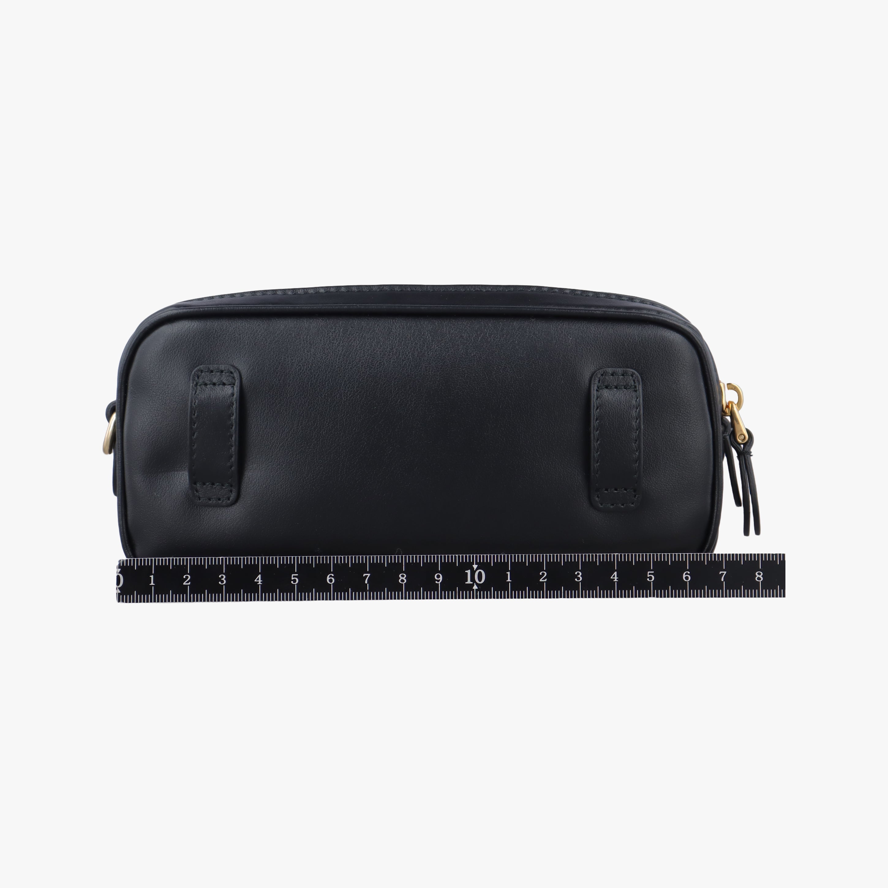 Pre-owned Miu Miu logo Black leather  bum bag/waist bag | stylenewstar