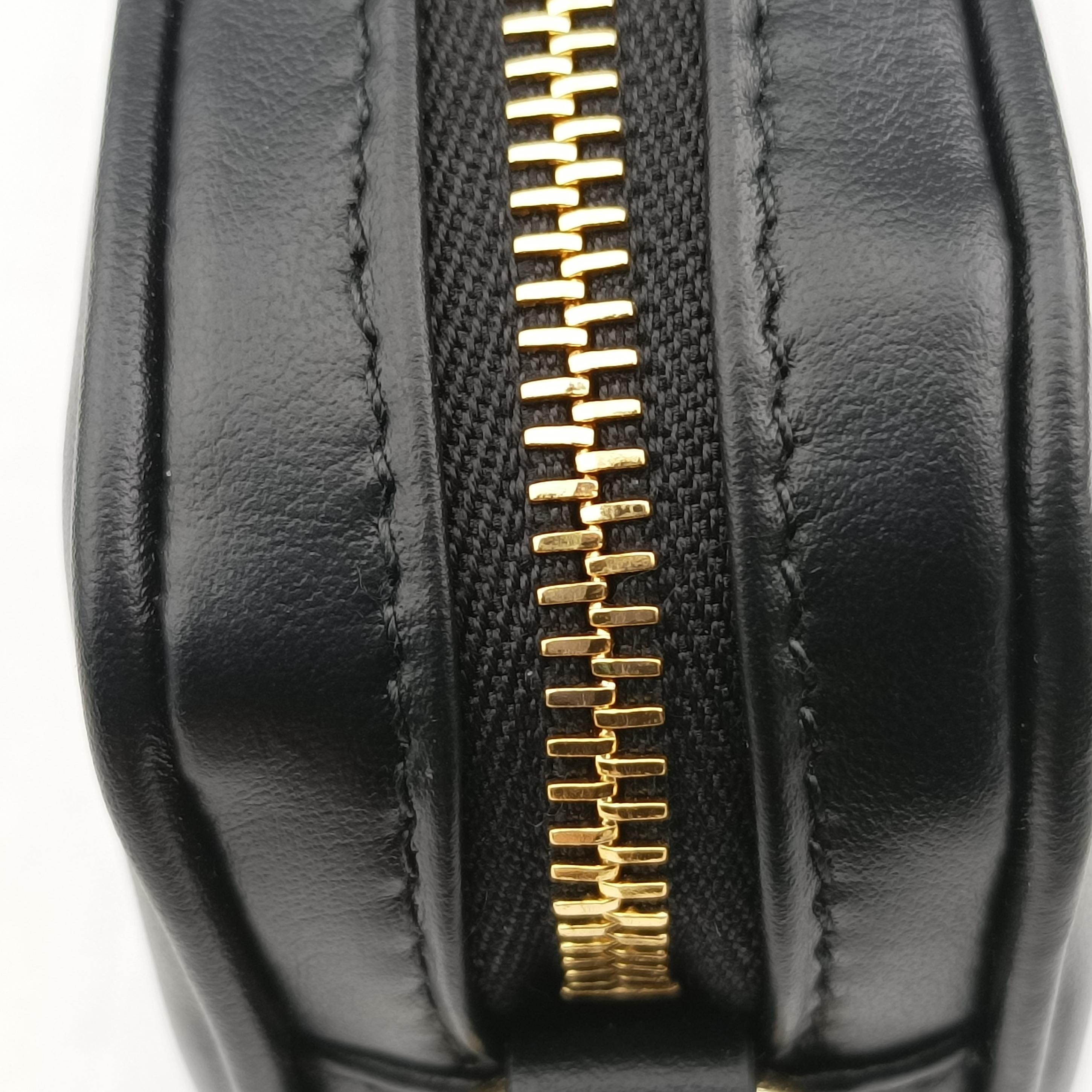 Pre-owned Miu Miu logo Black leather  bum bag/waist bag | stylenewstar