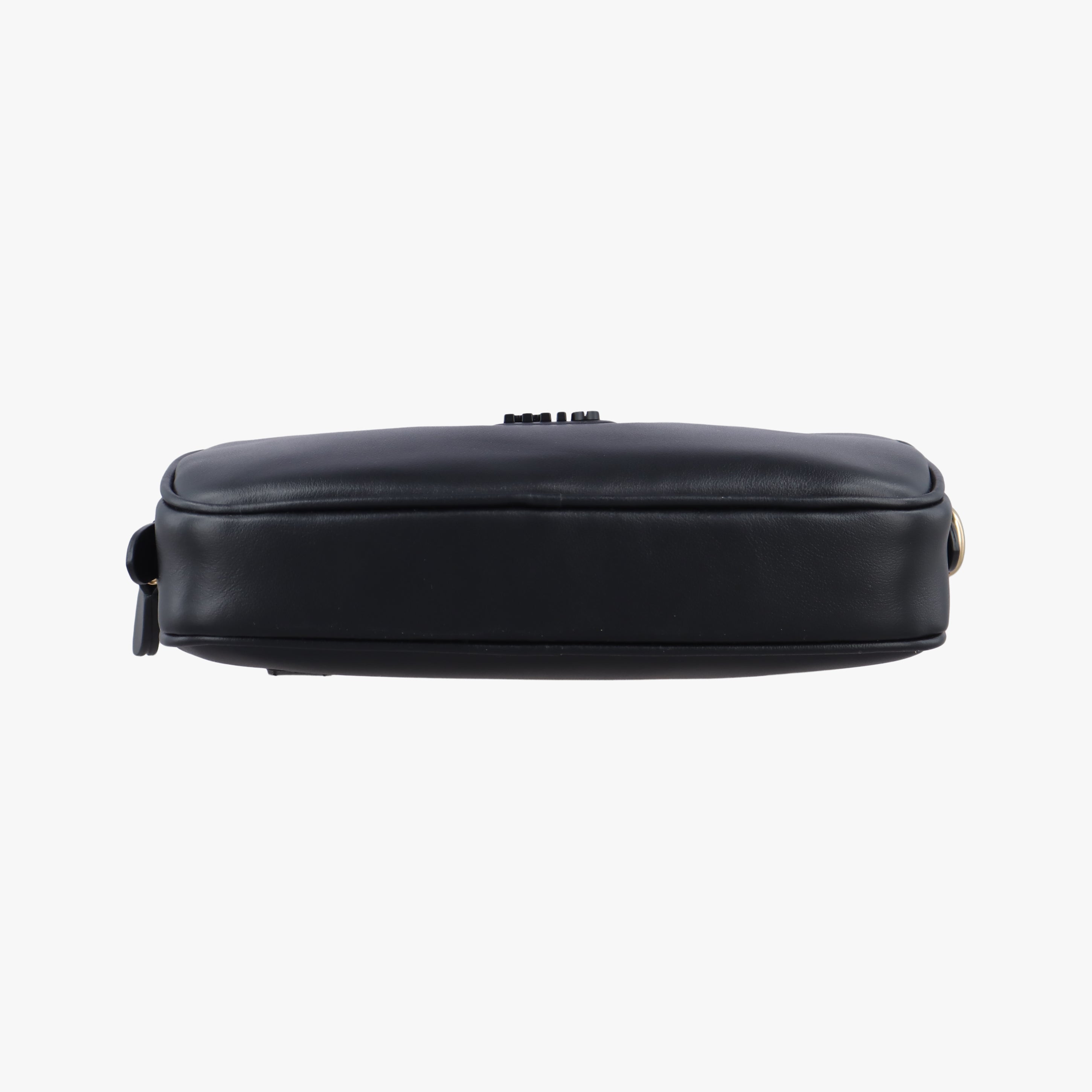 Pre-owned Miu Miu logo Black leather  bum bag/waist bag | stylenewstar