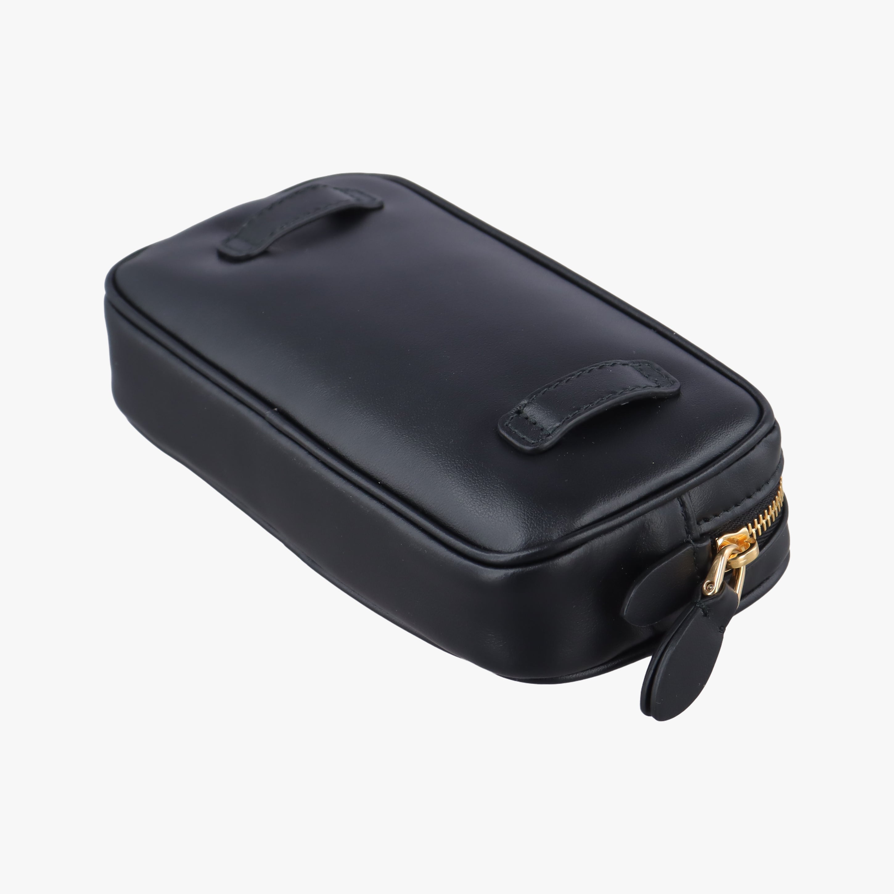 Pre-owned Miu Miu logo Black leather  bum bag/waist bag | stylenewstar