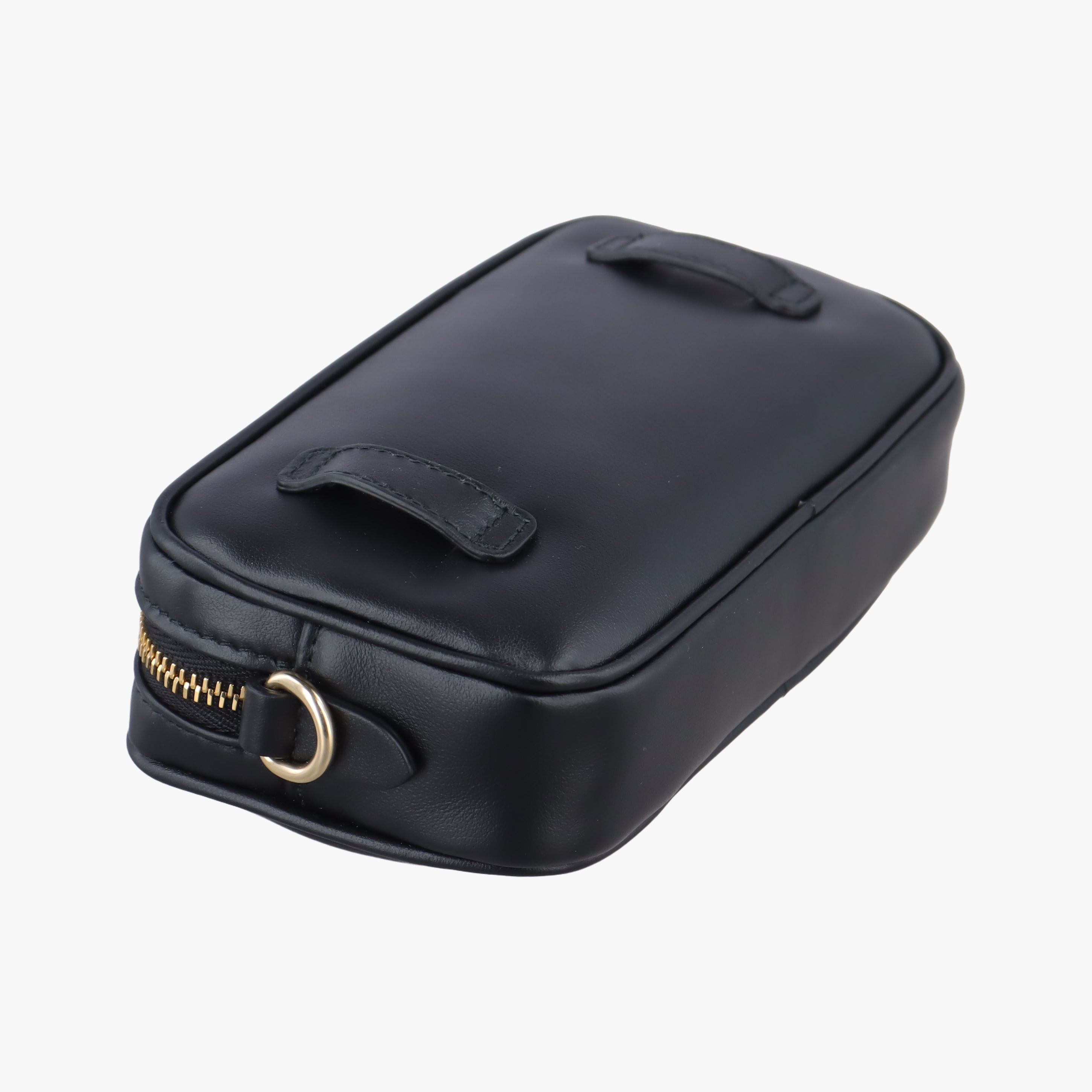 Pre-owned Miu Miu logo Black leather  bum bag/waist bag | stylenewstar