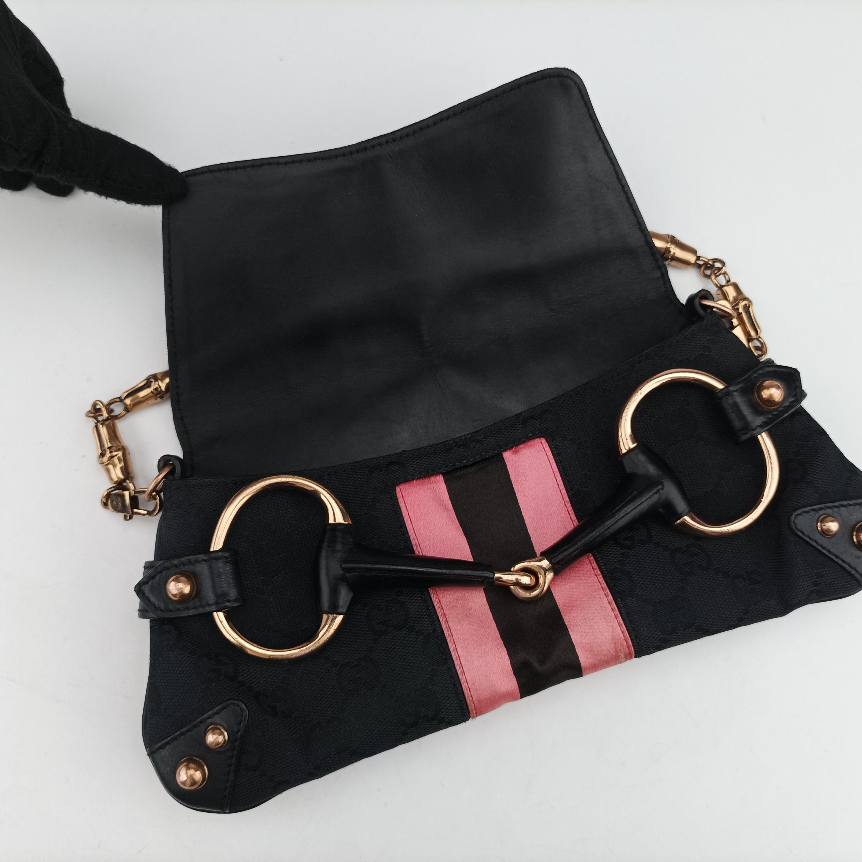 Pre-owned Gucci Horsebit Multicolour Canvas 129497 shoulderbag | stylenewstar